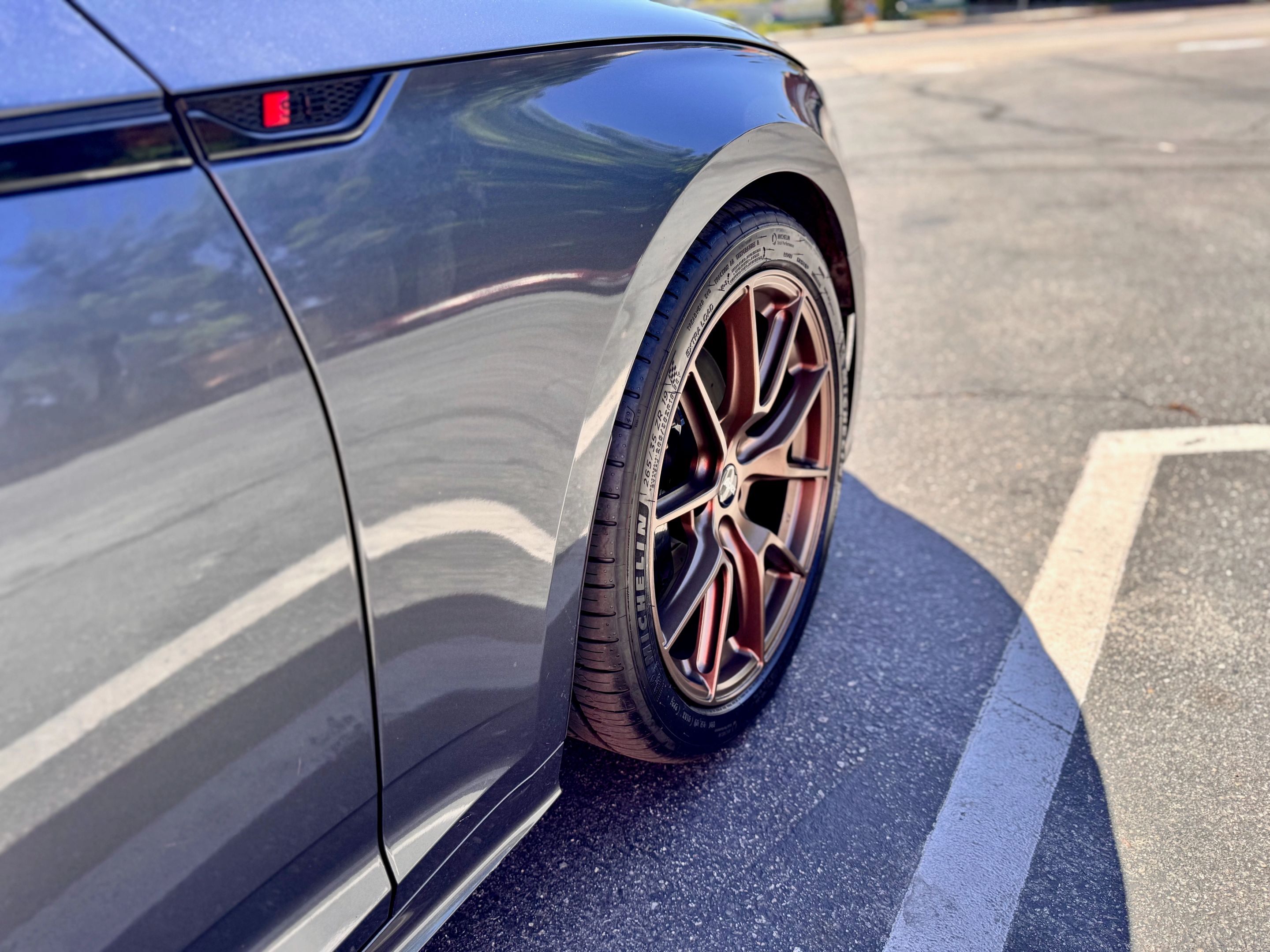 Grey Audi B9 S5 with 19" VS-5 Apex wheels in Satin Bronze
