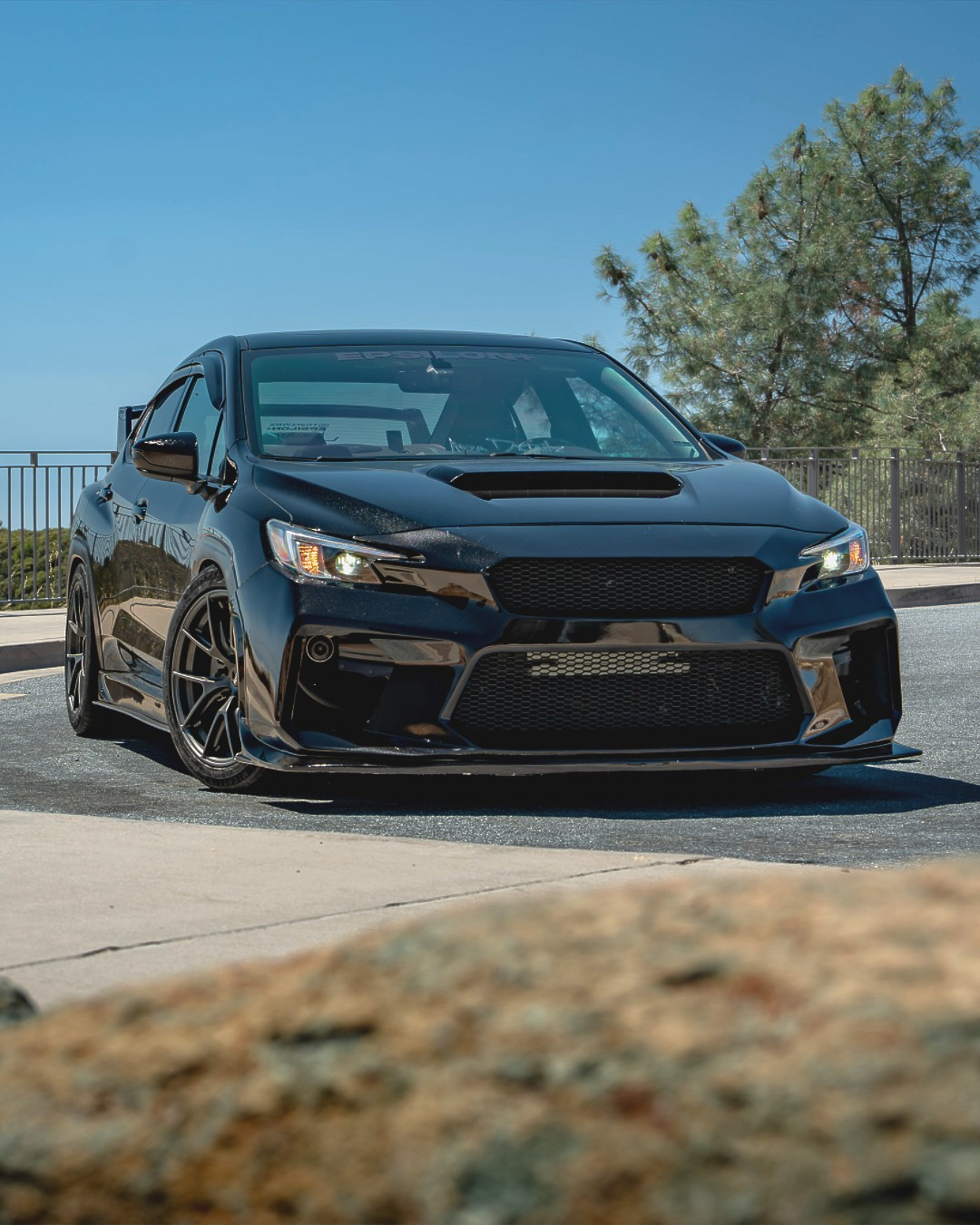 Black Subaru VB WRX with 18" VS-5RS Apex wheels in Anthracite