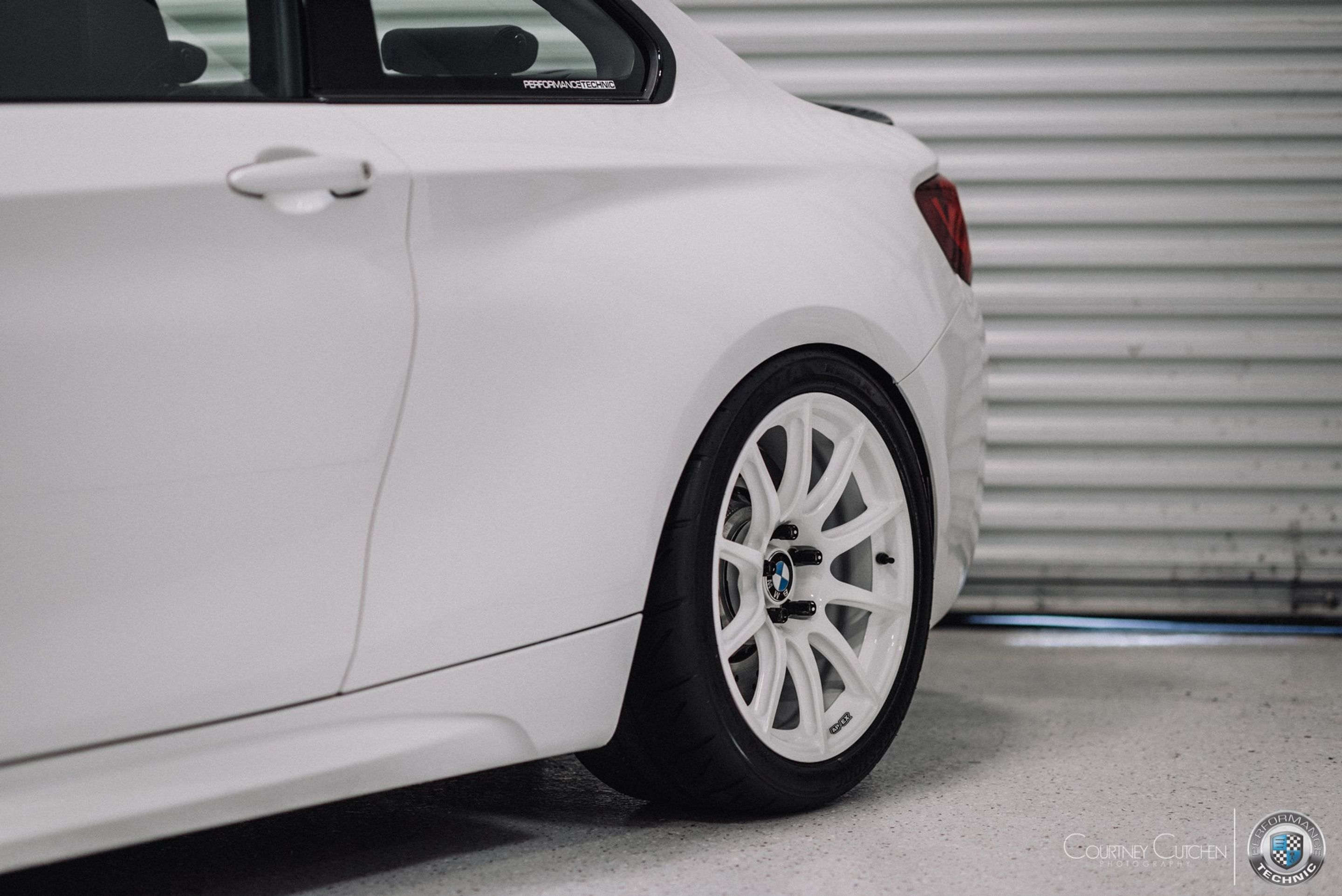 White BMW F87 M2 with 18" SM-10 Apex wheels in Custom Finish