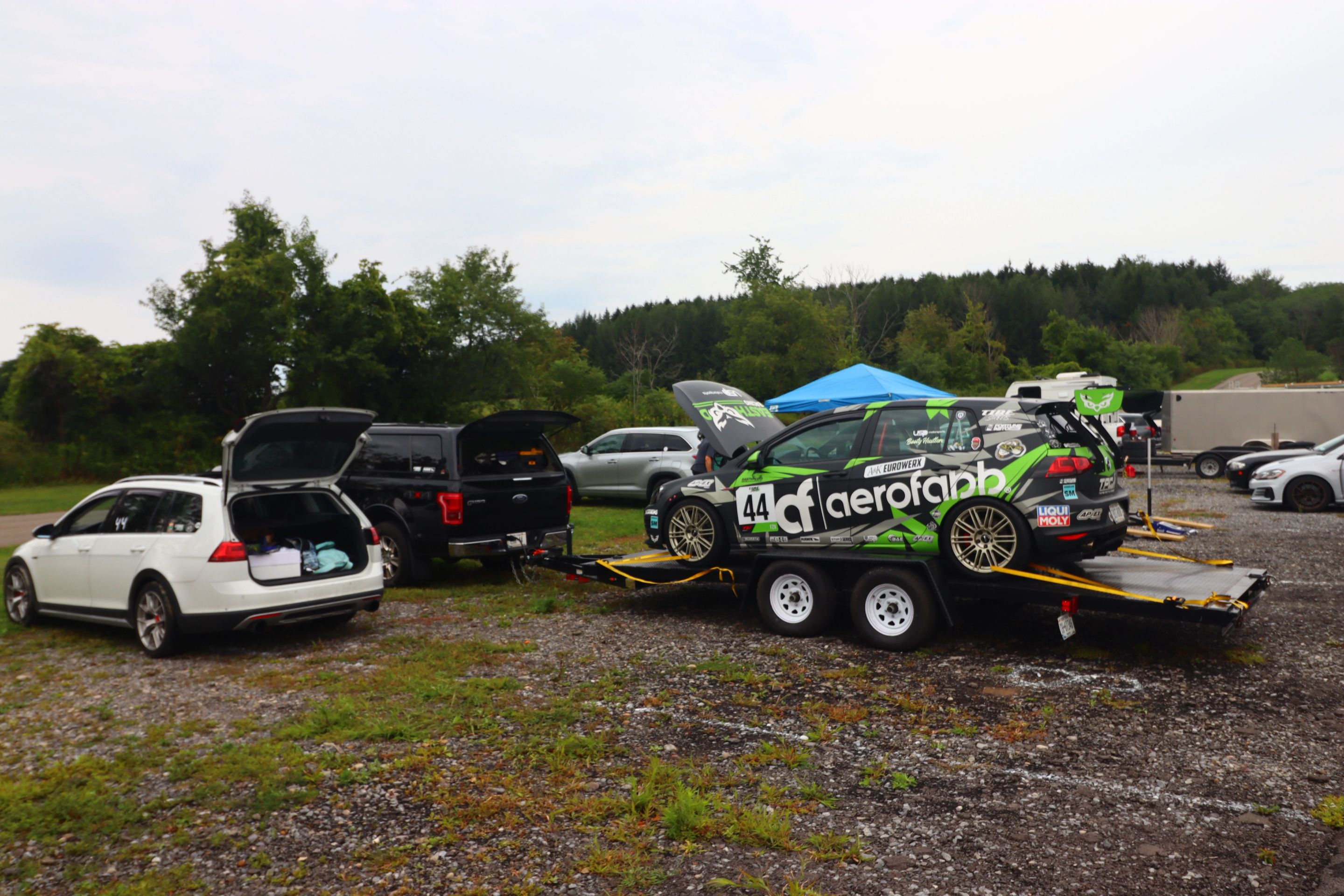 Race Livery VW MK7 GTI with 18" TC-10RT Apex wheels in Motorsport Gold