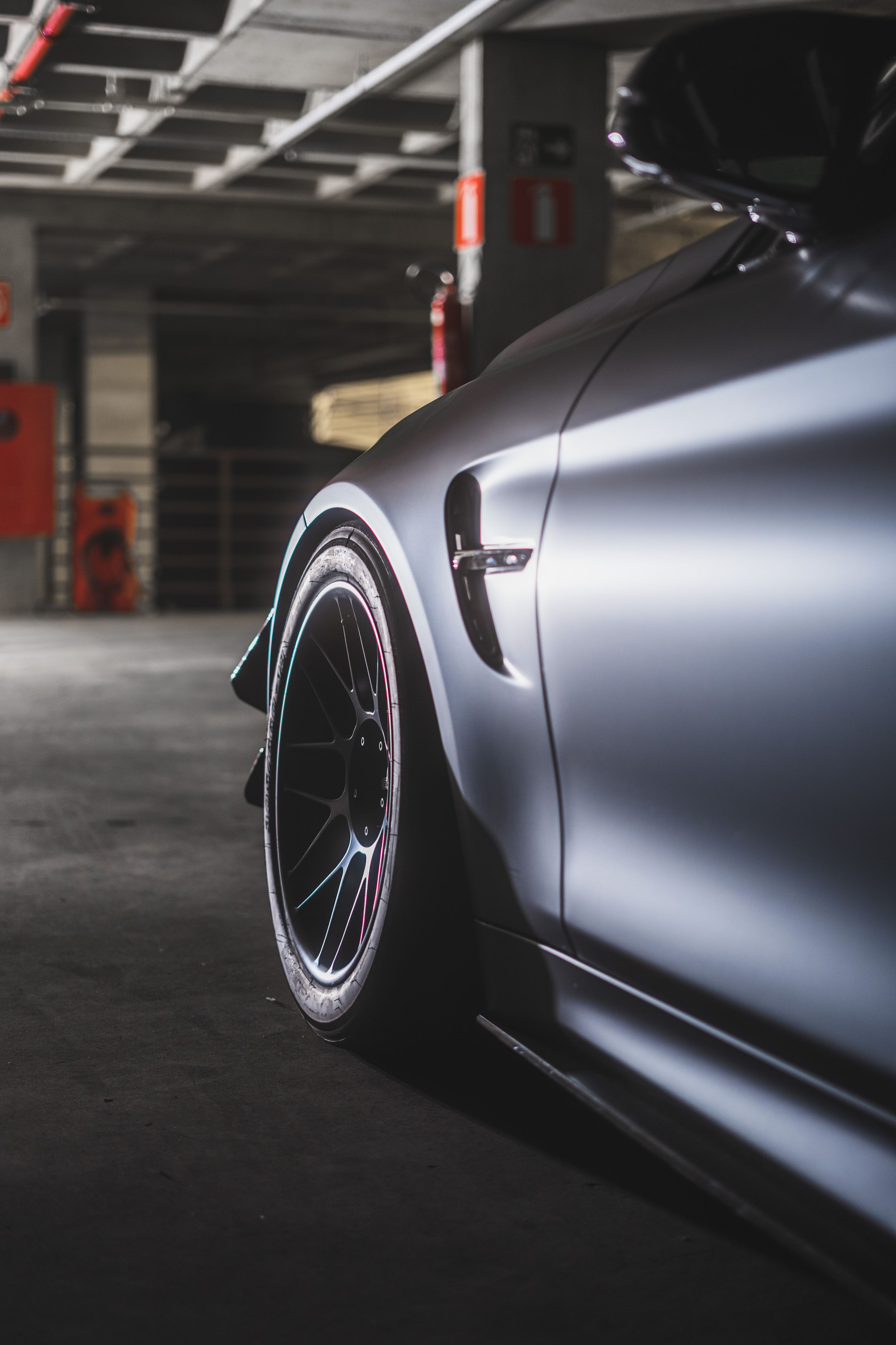 Black BMW F82 Coupe M4 with 18" ARC-8 Apex wheels in Satin Black