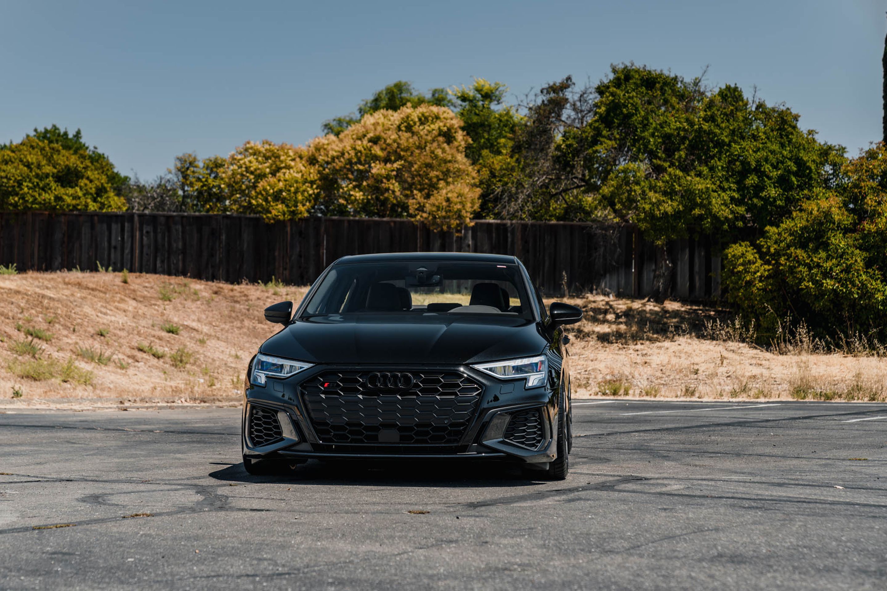 Black Audi 8Y S3 with 18" SM-10 Apex wheels in Anthracite