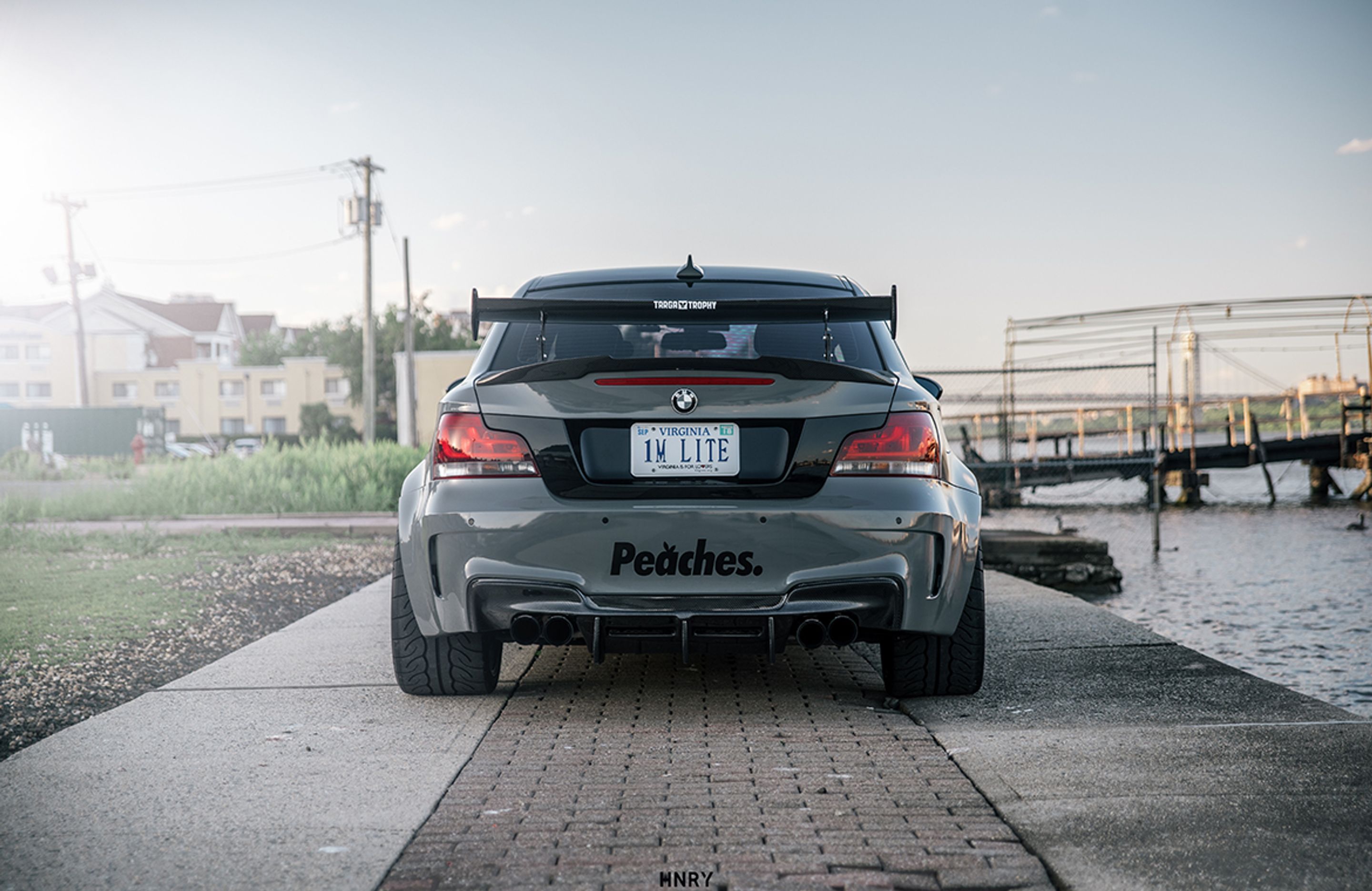 Grey BMW E82 Coupe 1 Series with 19" EC-7 Apex wheels in Satin Black
