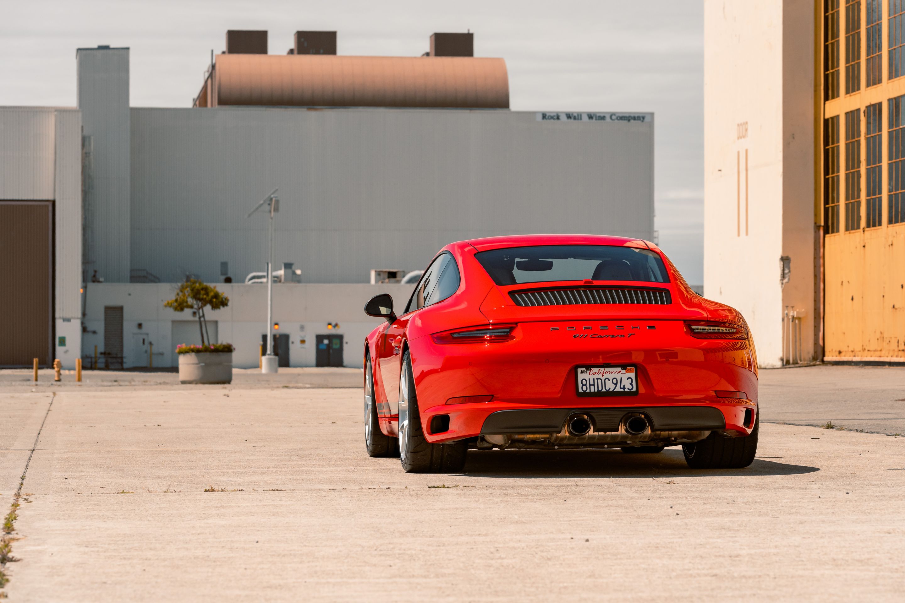 Red Porsche 911 991.2 Carrera T with 19" VS-5RS Apex wheels in Brushed Clear