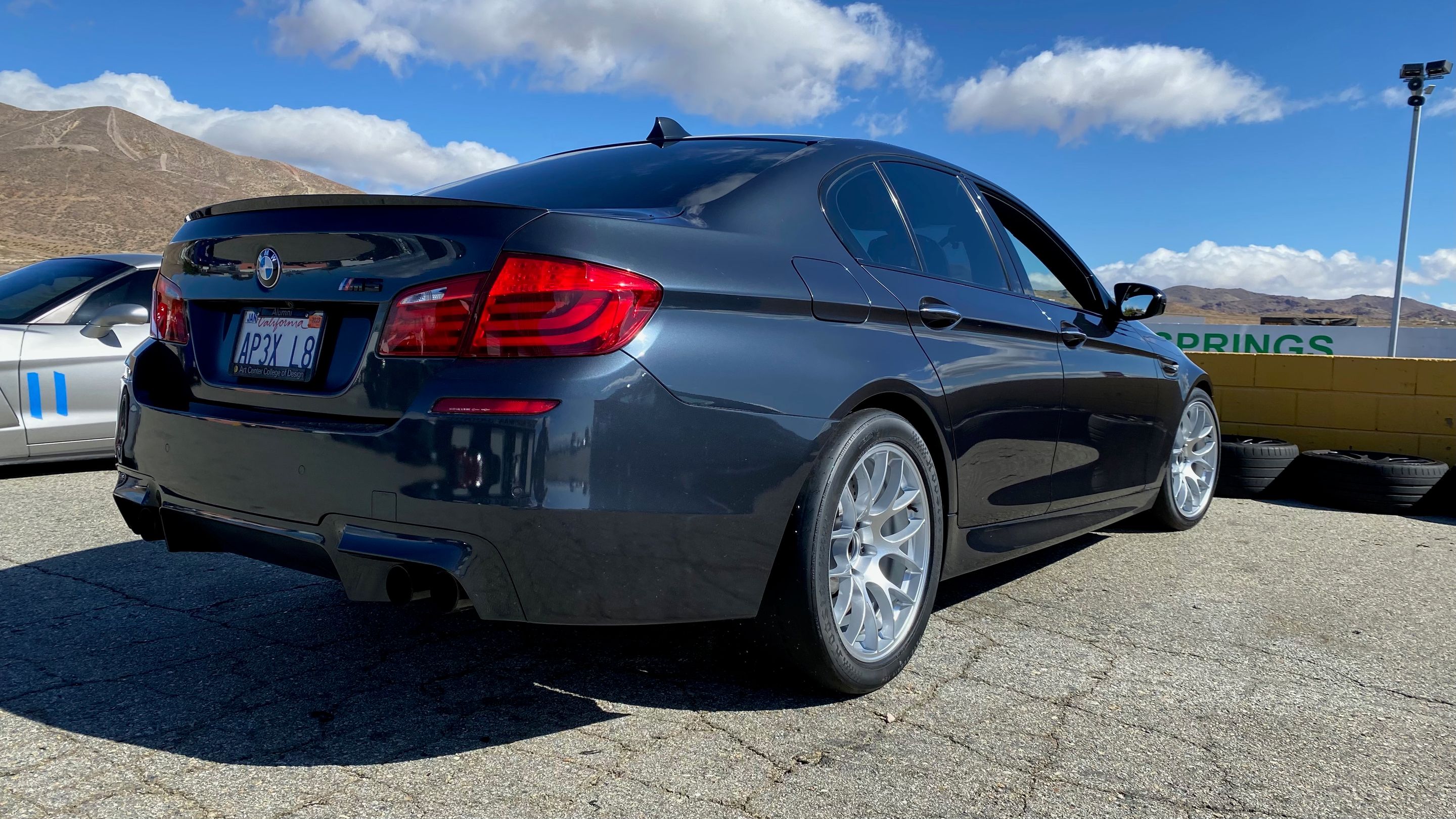 Grey BMW F10 M5 with 19" EC-7 Apex wheels in Race Silver