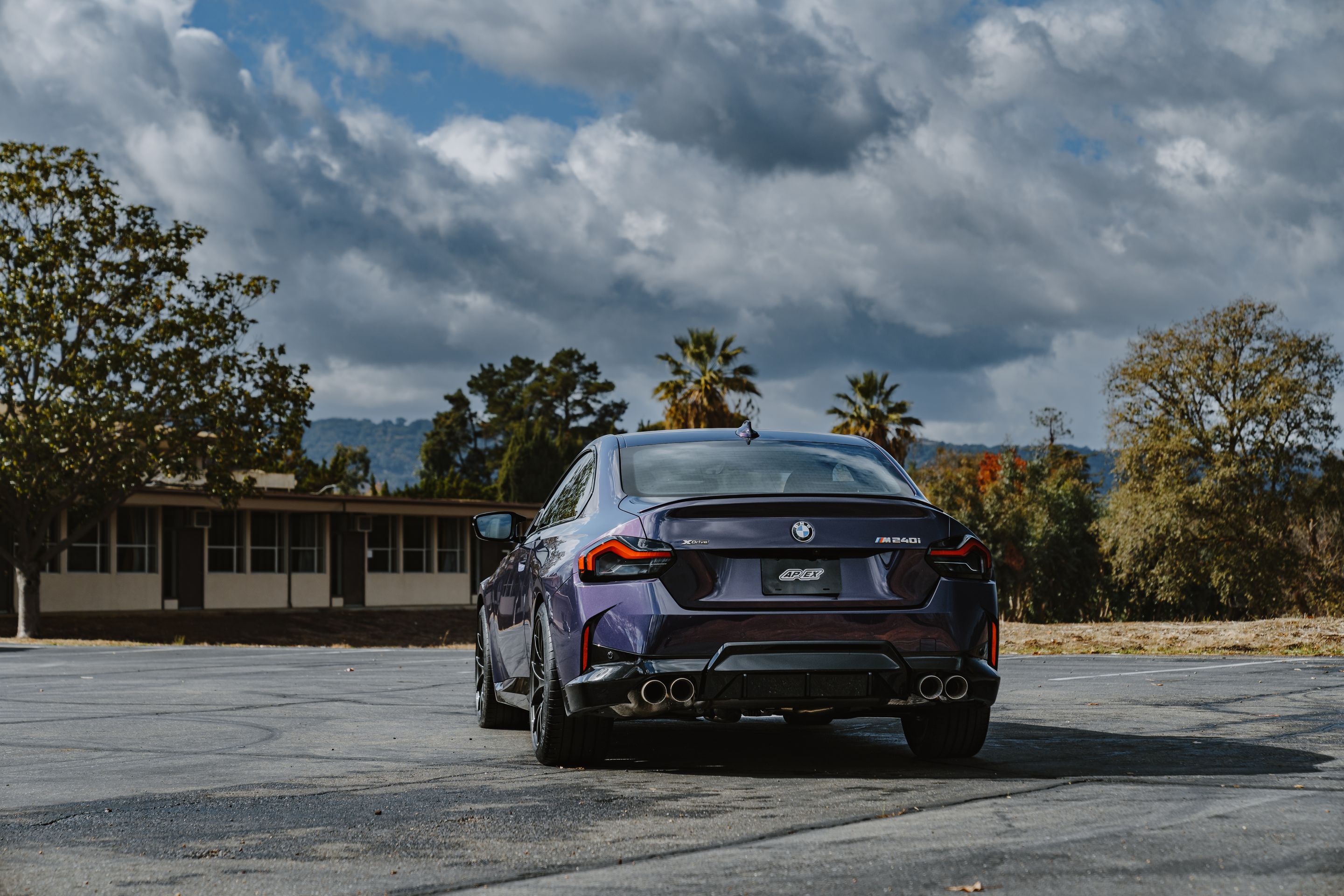 Purple BMW G42 2 Series with 19" VS-5RS Apex wheels in Anthracite
