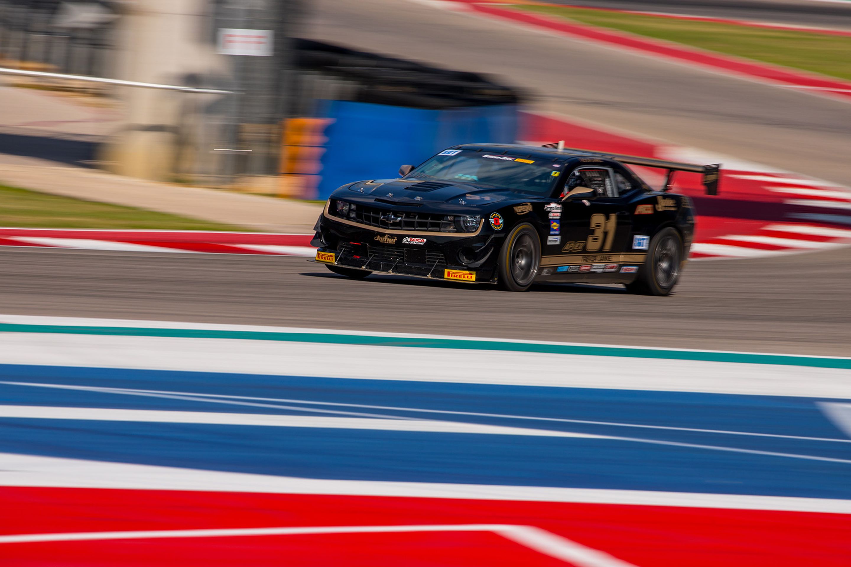 Black Chevrolet 5th Gen Camaro SS with 18" EC-7 Apex wheels in Anthracite