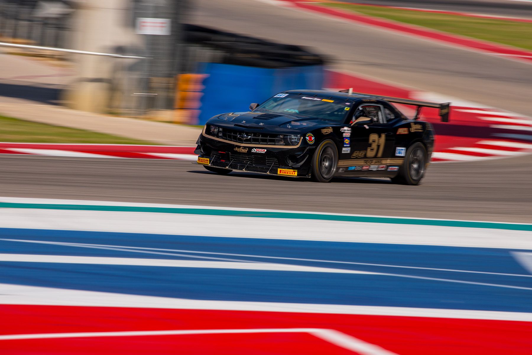 Black Chevrolet 5th Gen Camaro SS with 18" EC-7 Apex wheels in Anthracite