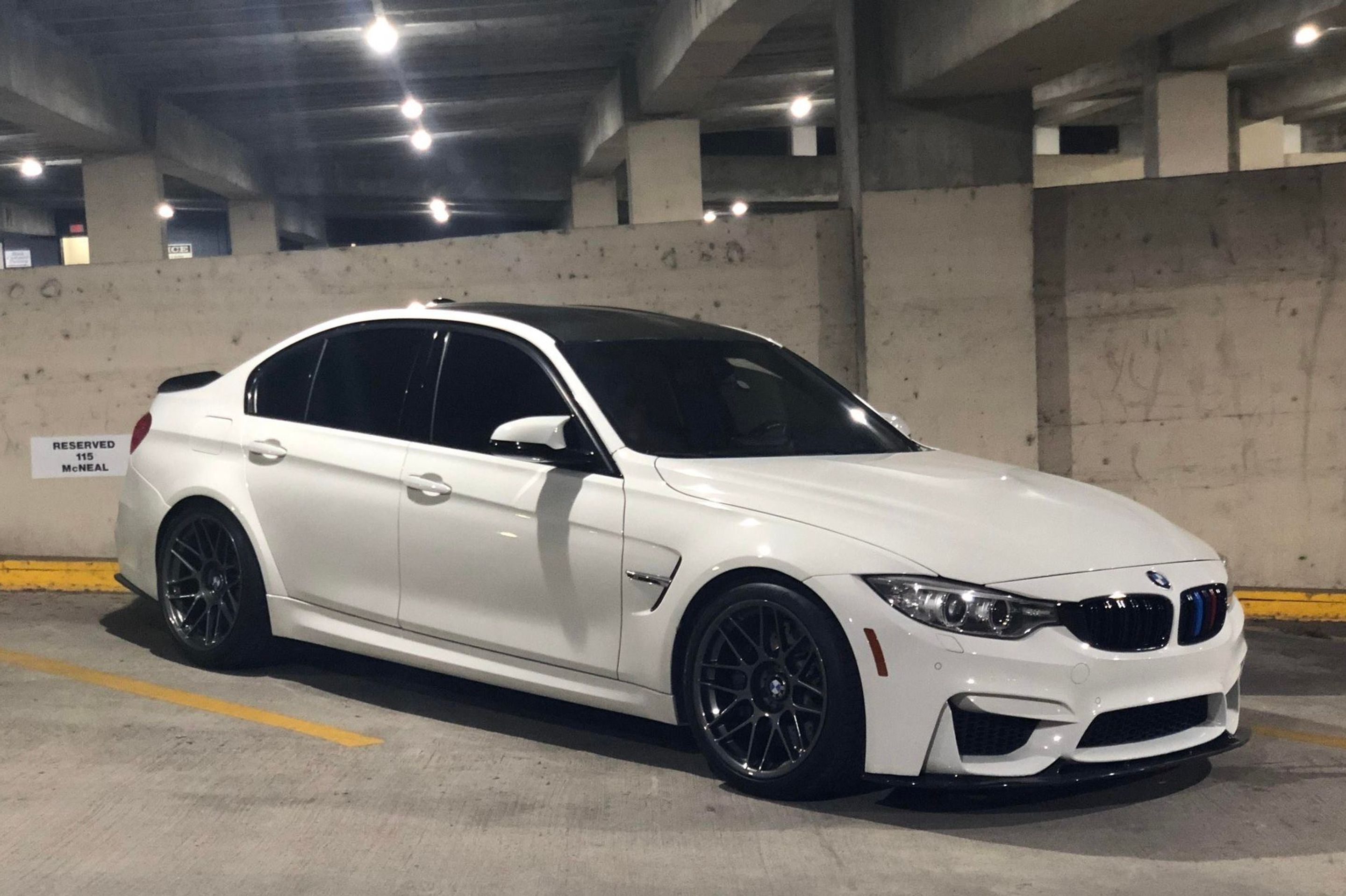White BMW F80 M3 with 19" ARC-8 Apex wheels in Anthracite