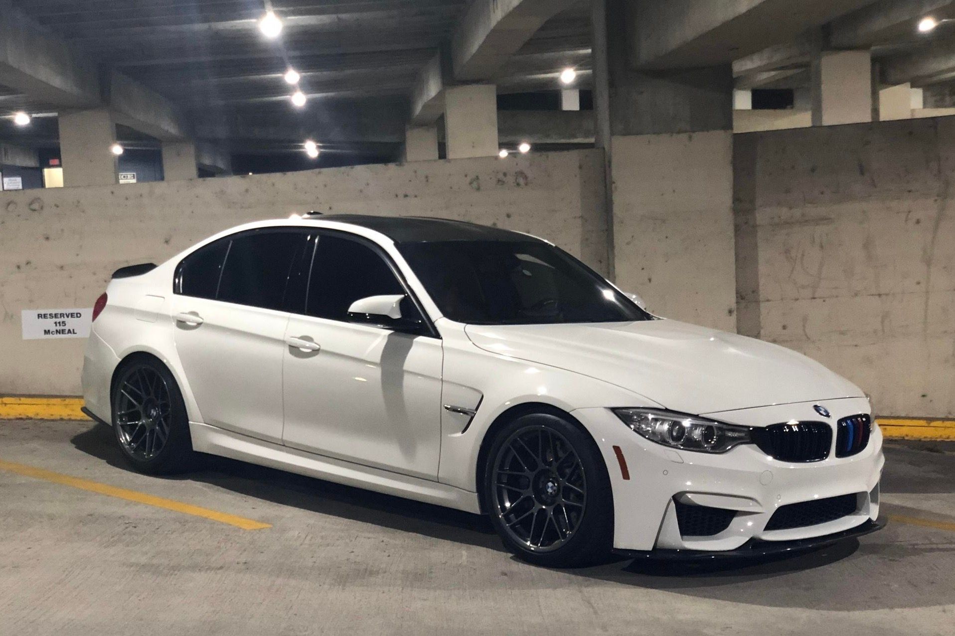 White BMW F80 M3 with 19" ARC-8 Apex wheels in Anthracite