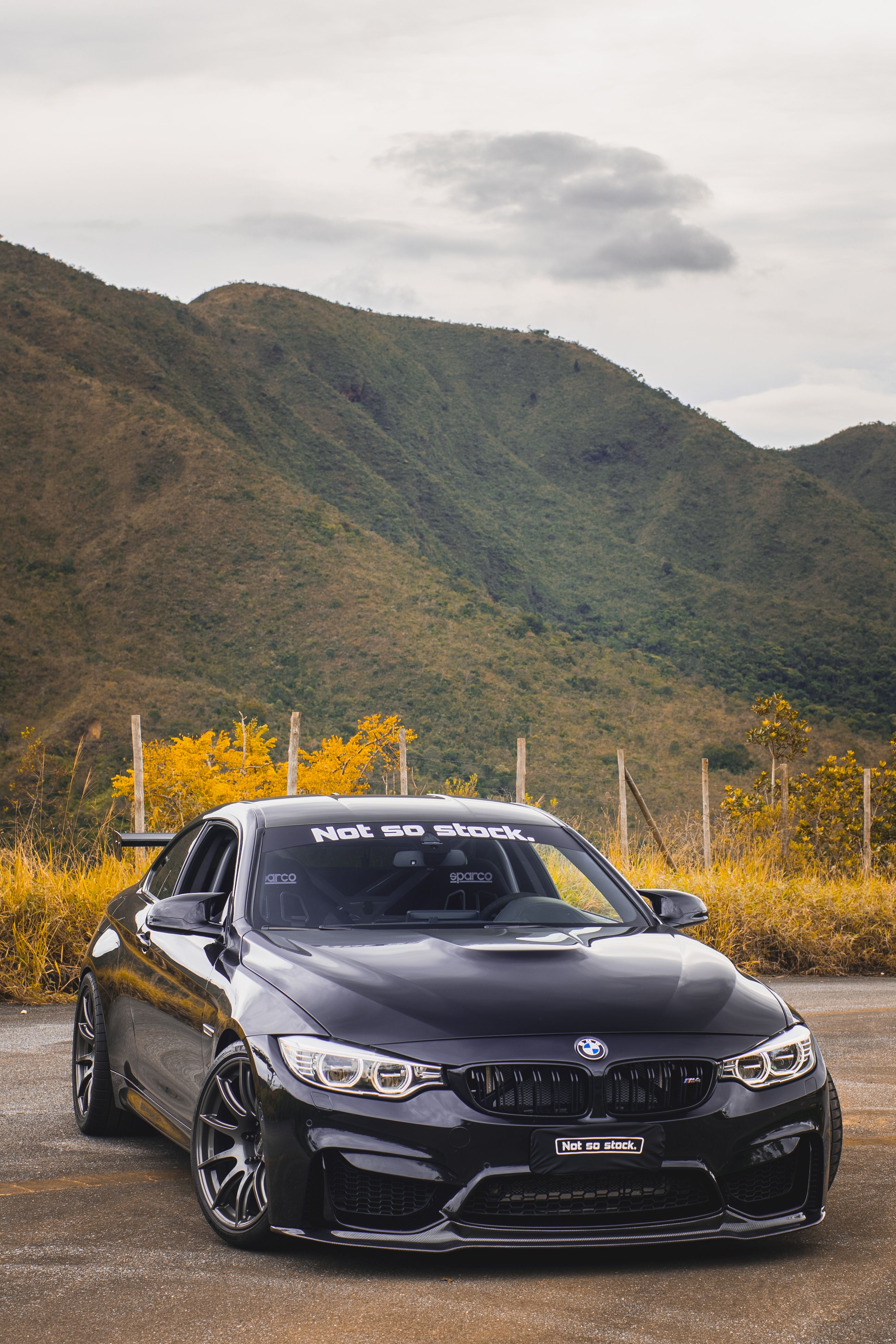 Black BMW F82 Coupe M4 with 19" SM-10 Apex wheels in Anthracite