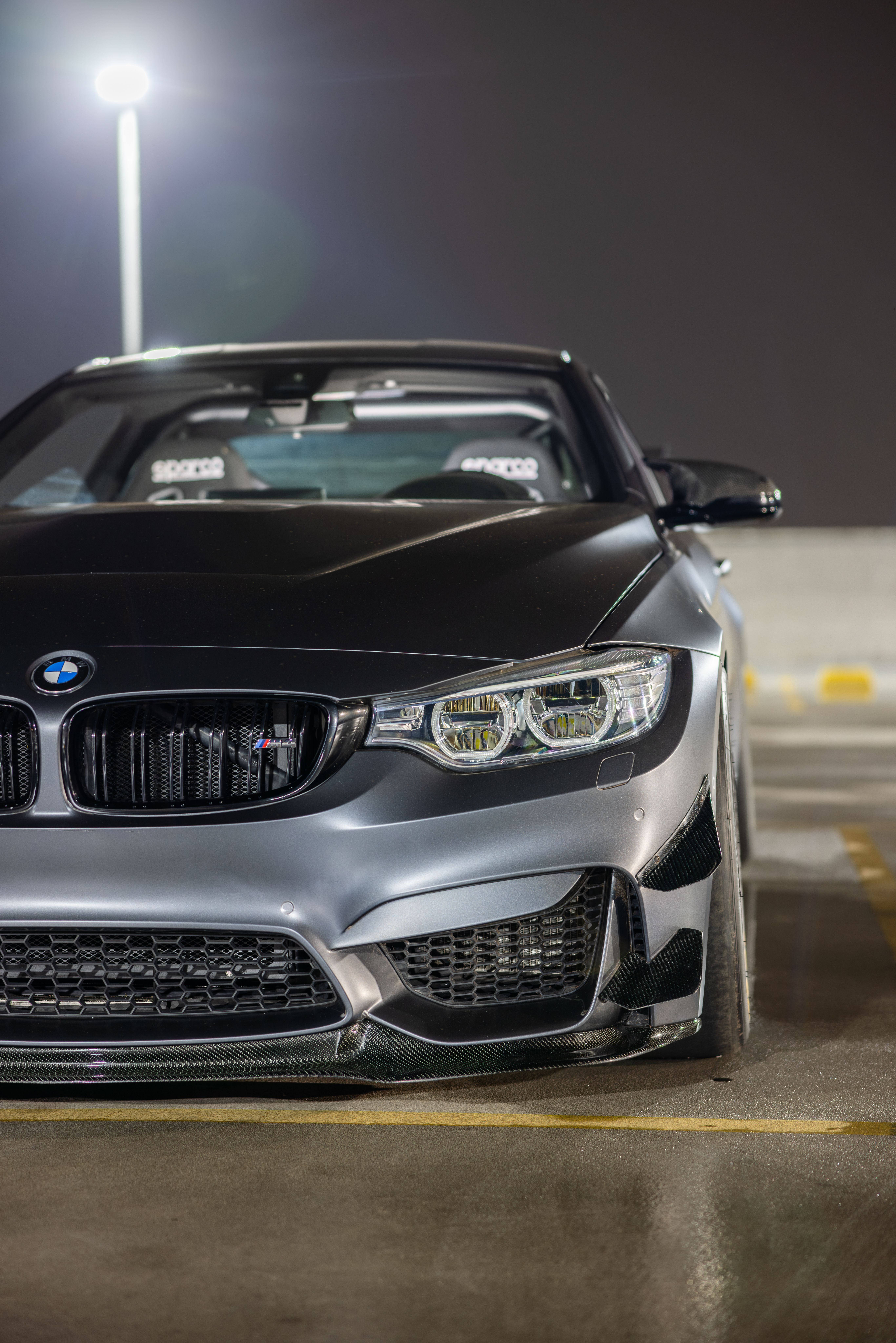 Grey BMW F82 Coupe M4 with 18" ARC-8 Apex wheels in Satin Black