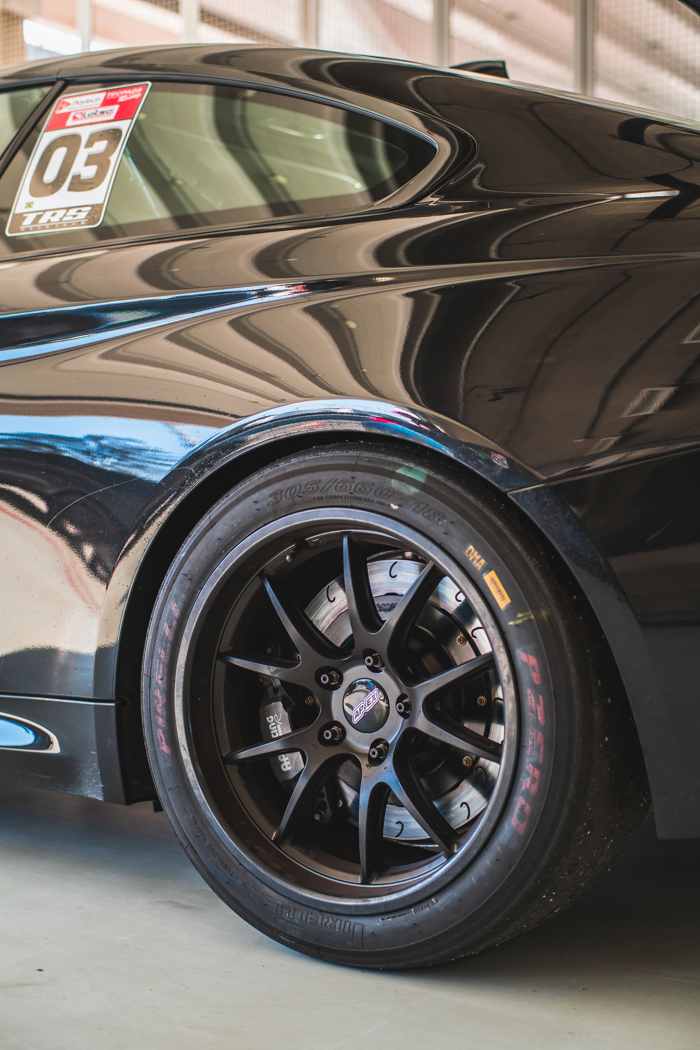 Black BMW F82 Coupe M4 with 18" FL-5 Apex wheels in Satin Black