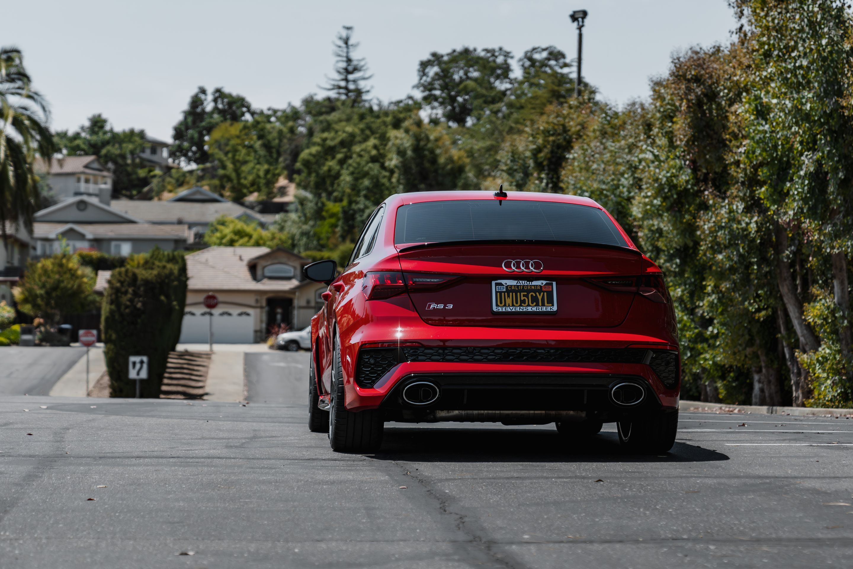 Red Audi 8Y RS 3 with 18" SM-10 Apex wheels in Anthracite