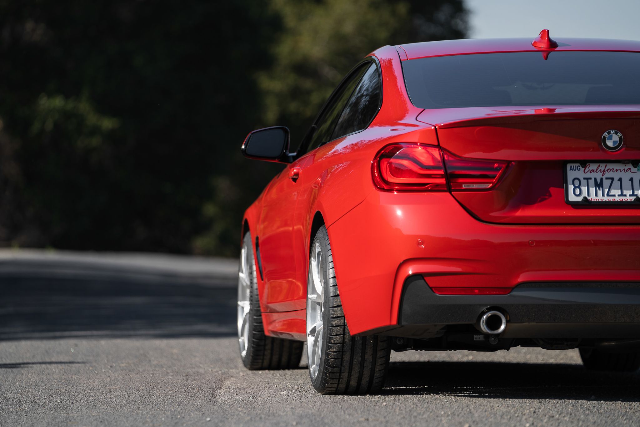Red BMW F32 Coupe 4 Series with 19" VS-5RS Apex wheels in Brushed Clear