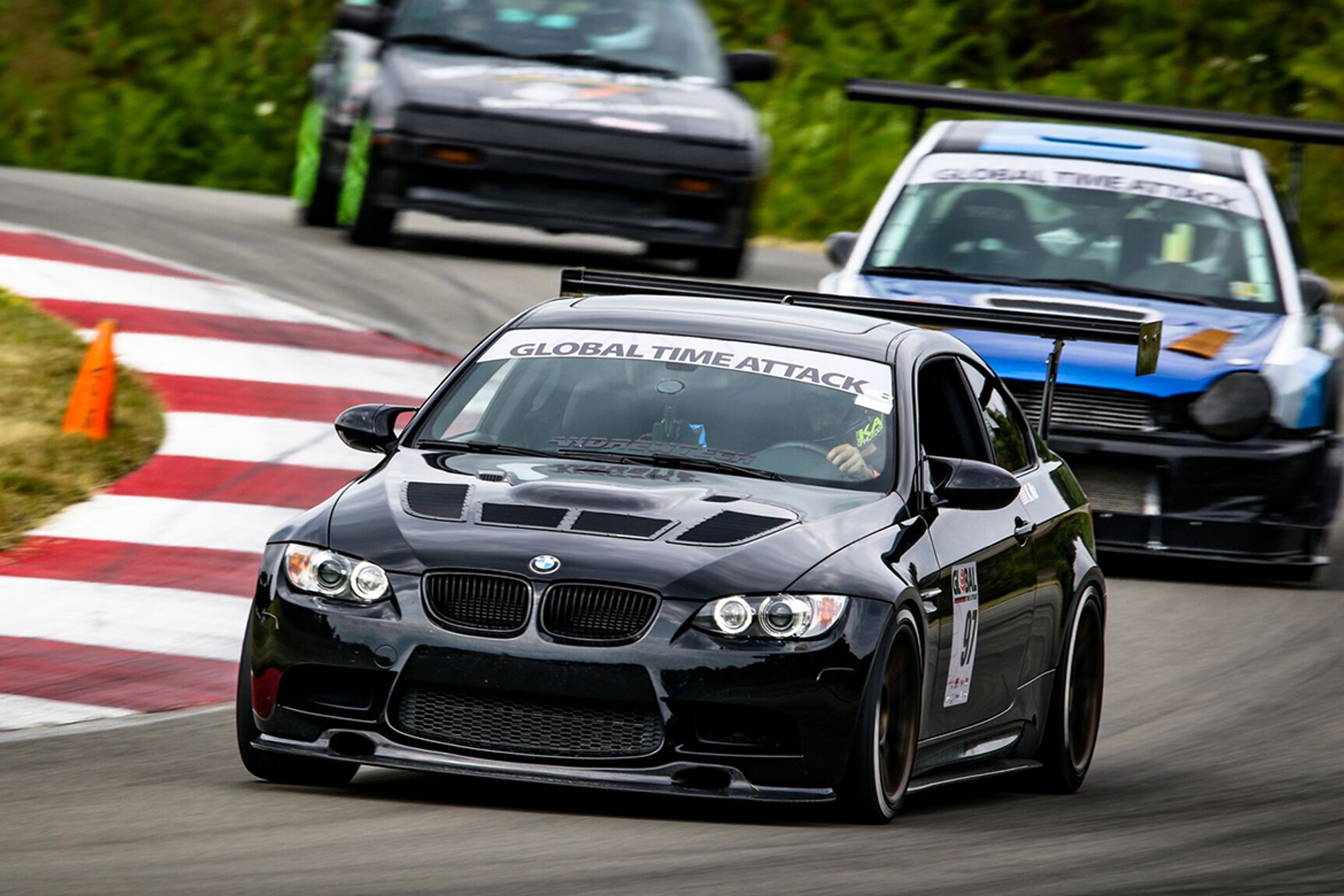 Black BMW E92 Coupe M3 with 18" ARC-8 Apex wheels in Satin Bronze