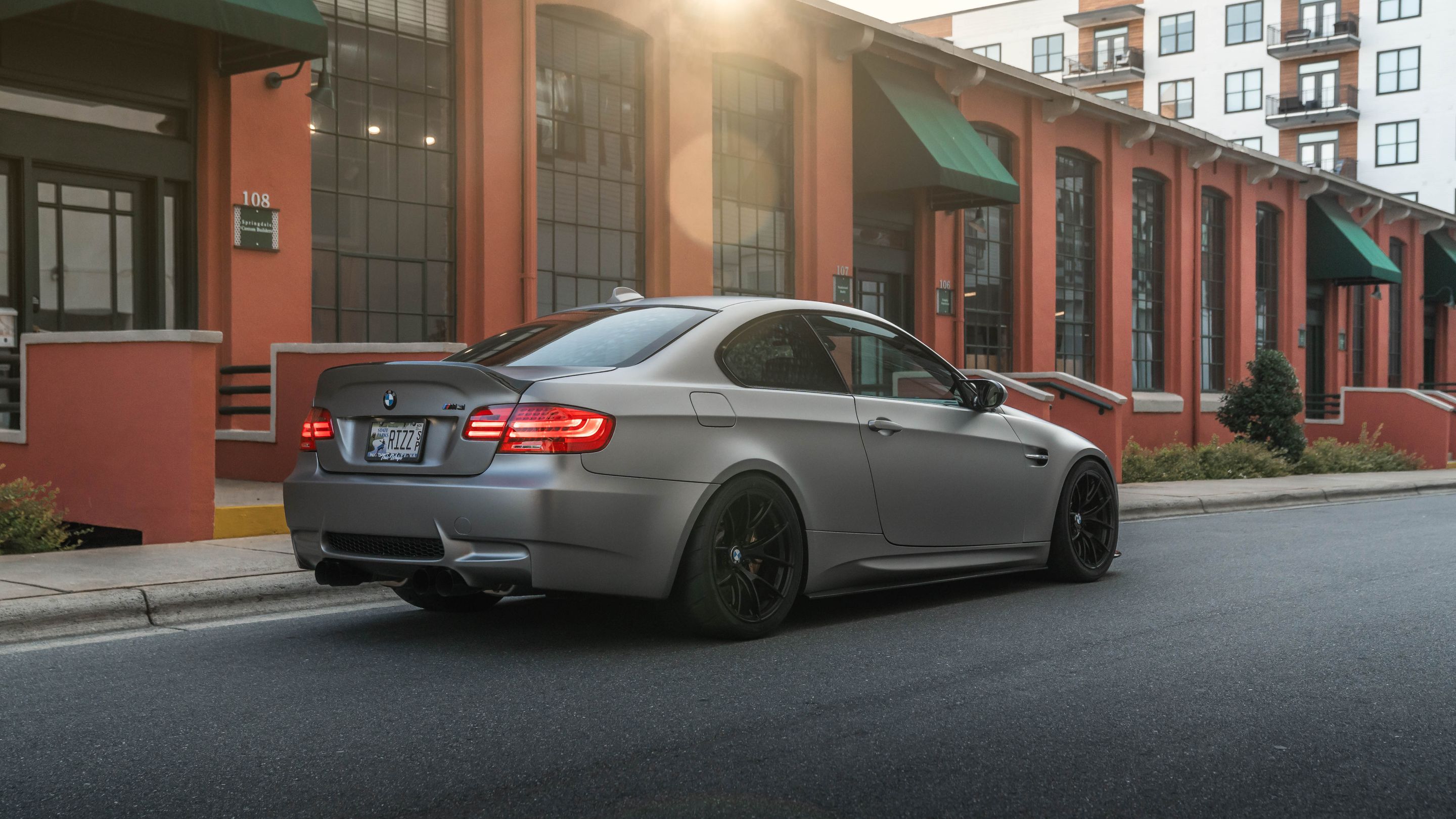 Grey BMW E92 Coupe M3 with 18" VS-5RS Apex wheels in Satin Black