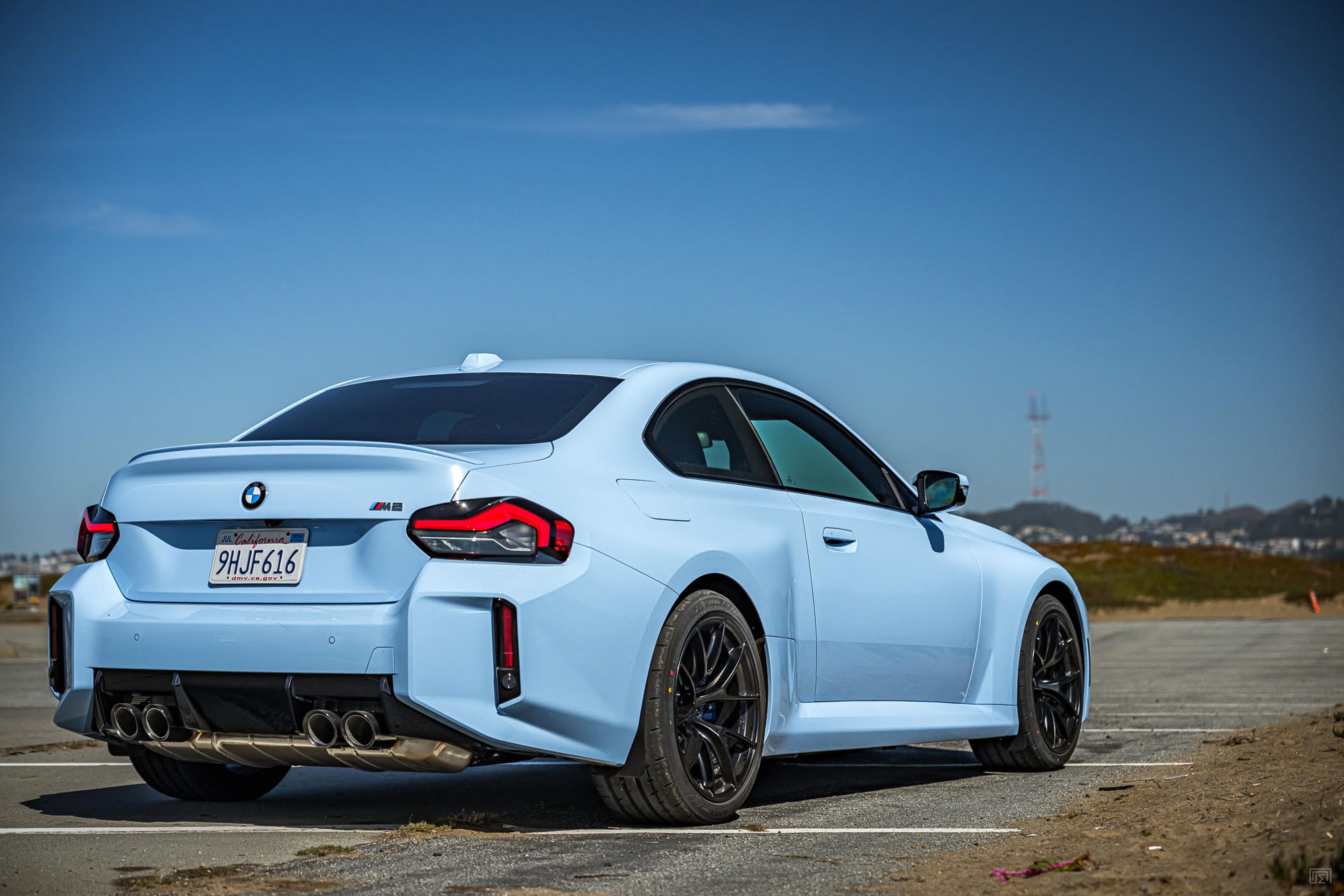 Blue BMW G87 M2 with 19" VS-5RS Apex wheels in Satin Black