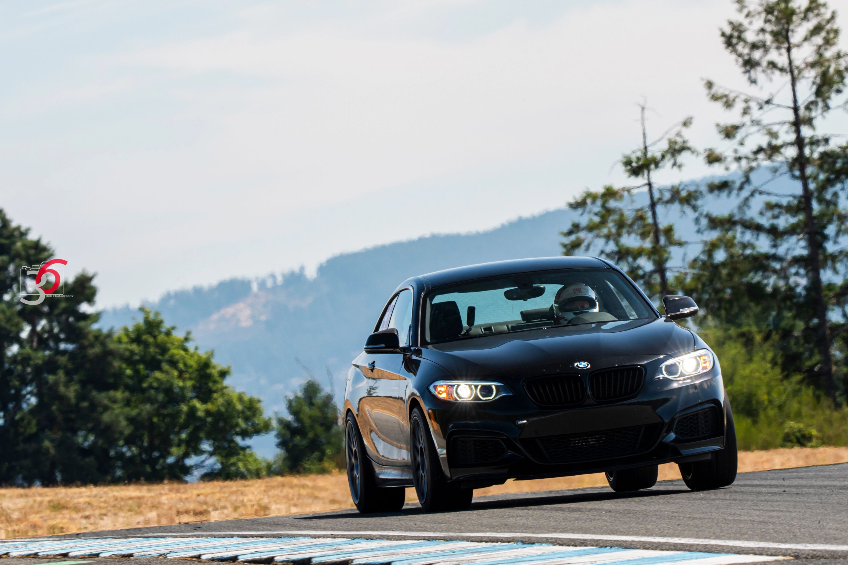 Black BMW F22 Coupe 2 Series with 18" ARC-8 Apex wheels in Race Silver