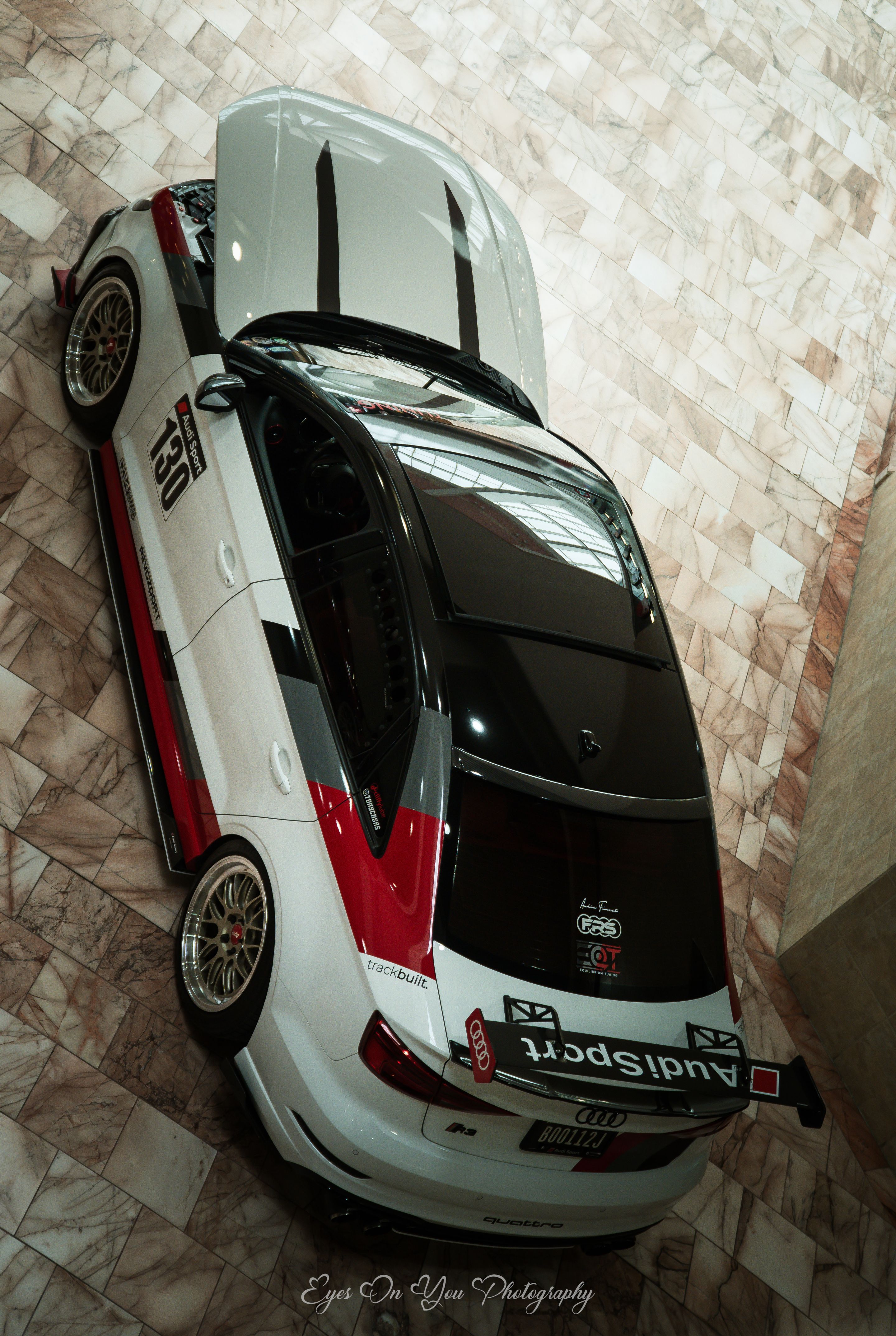 Race Livery Audi 8V A3 with 18" ML-10RT Apex wheels in Machined Lip Gloss Motorsport Gold