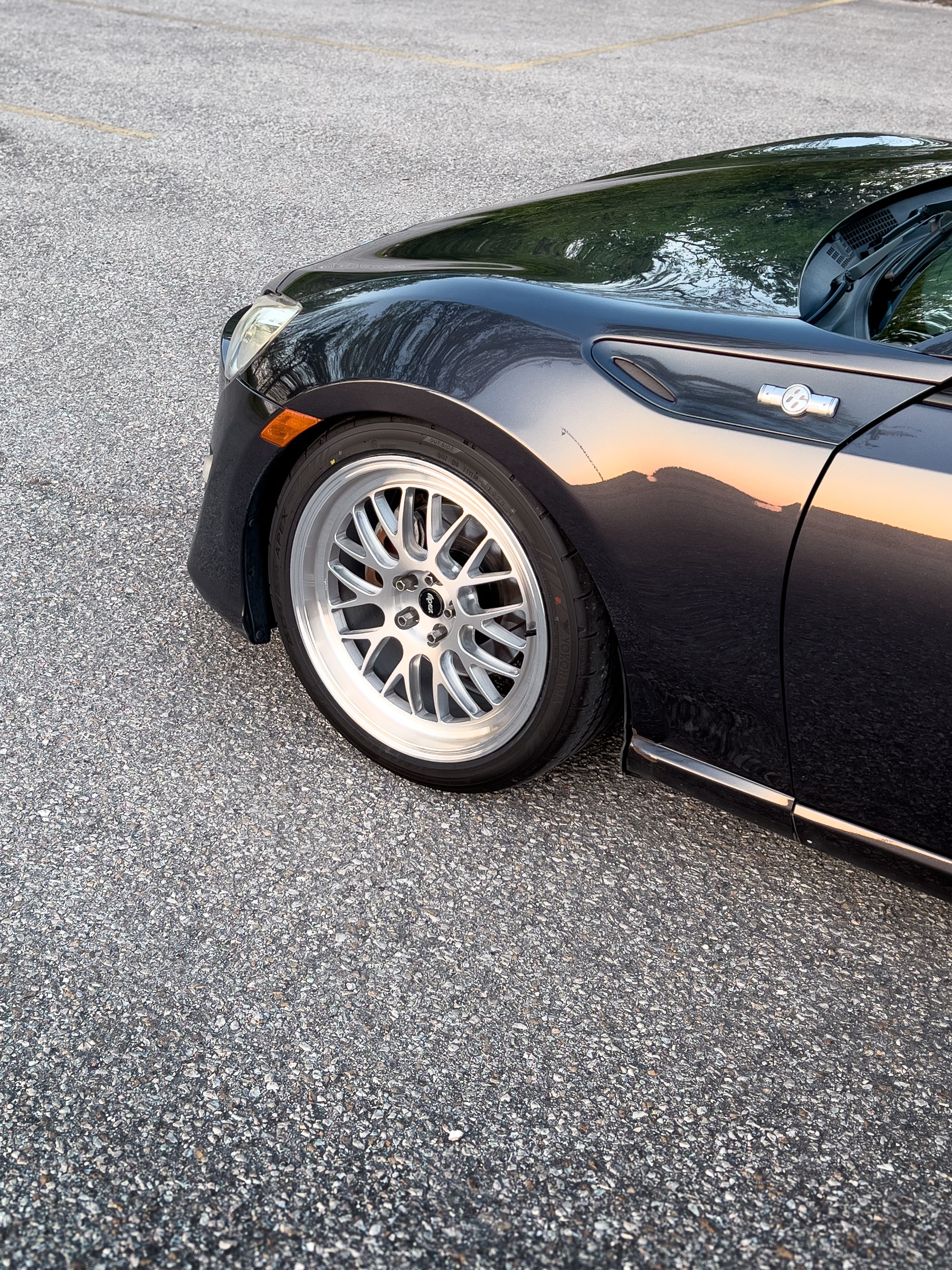 Grey Scion FR-S with 18" ML-10RT Apex wheels in Machined Lip Brushed Clear