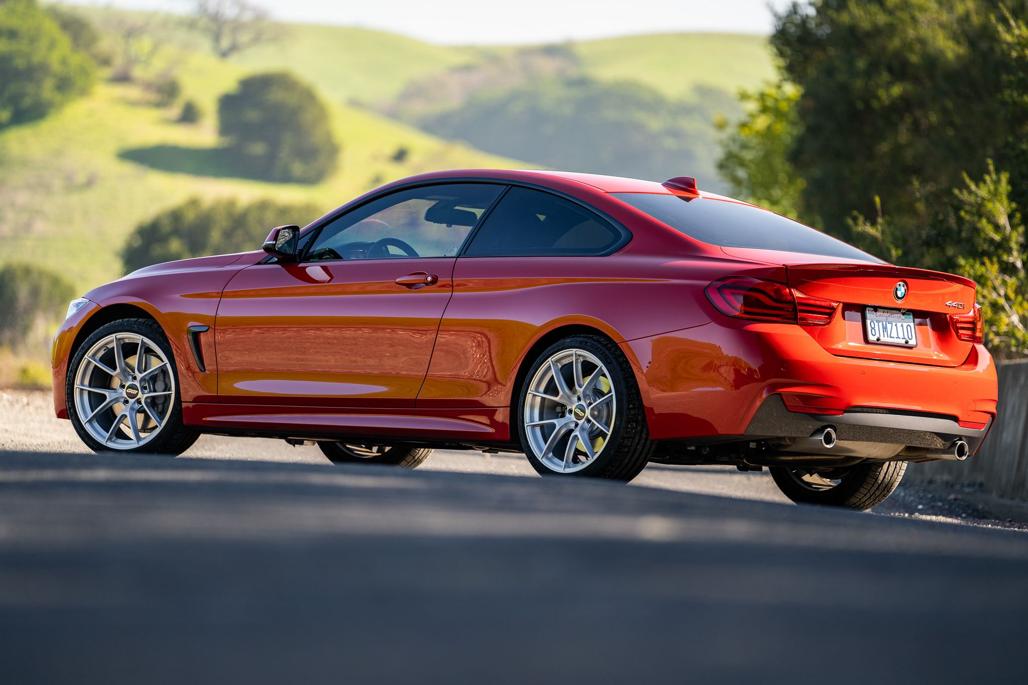 Red BMW F32 Coupe 4 Series with 19" VS-5RS Apex wheels in Brushed Clear