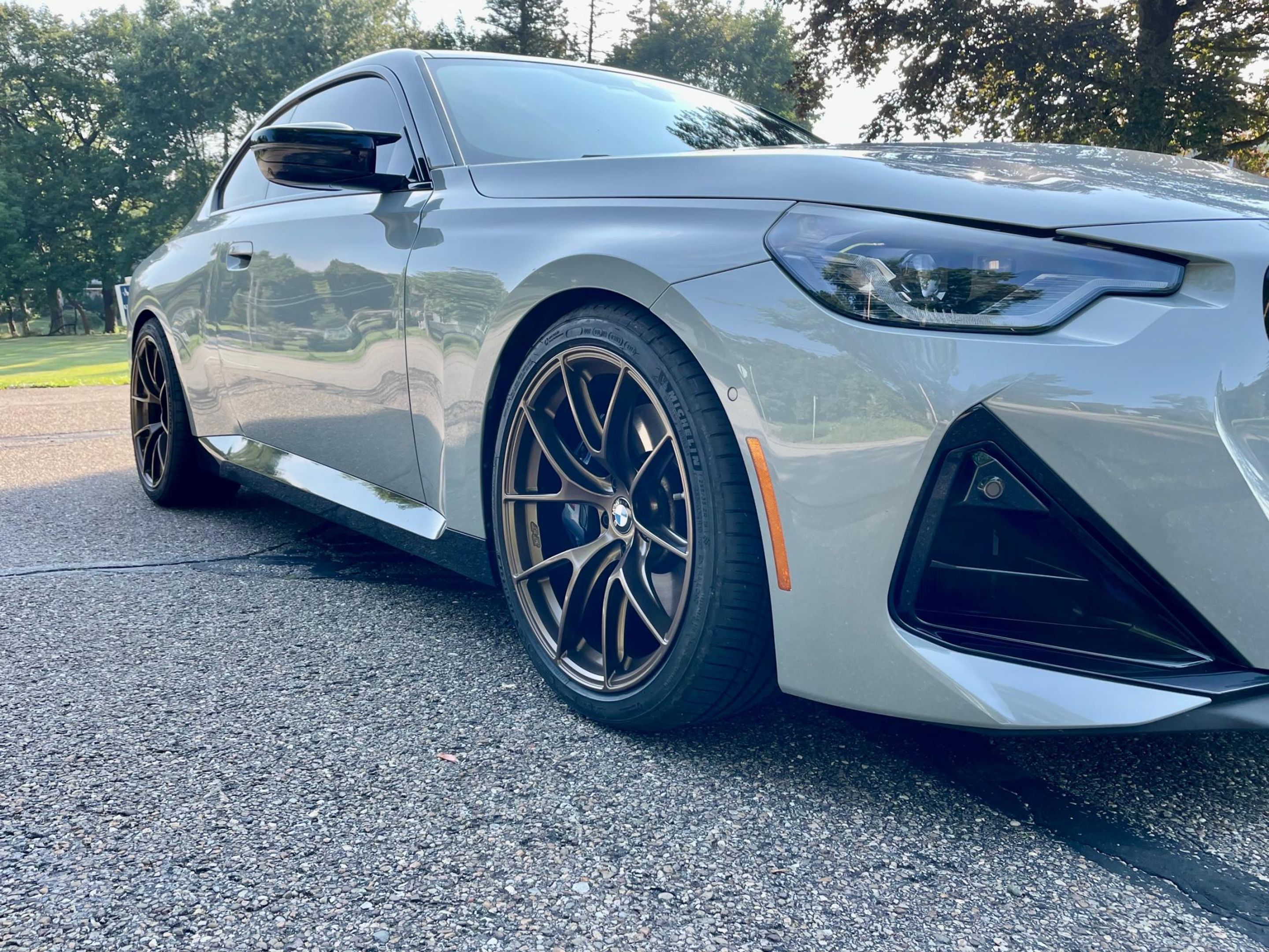 Grey BMW G42 2 Series with 19" VS-5RS Apex wheels in Satin Bronze