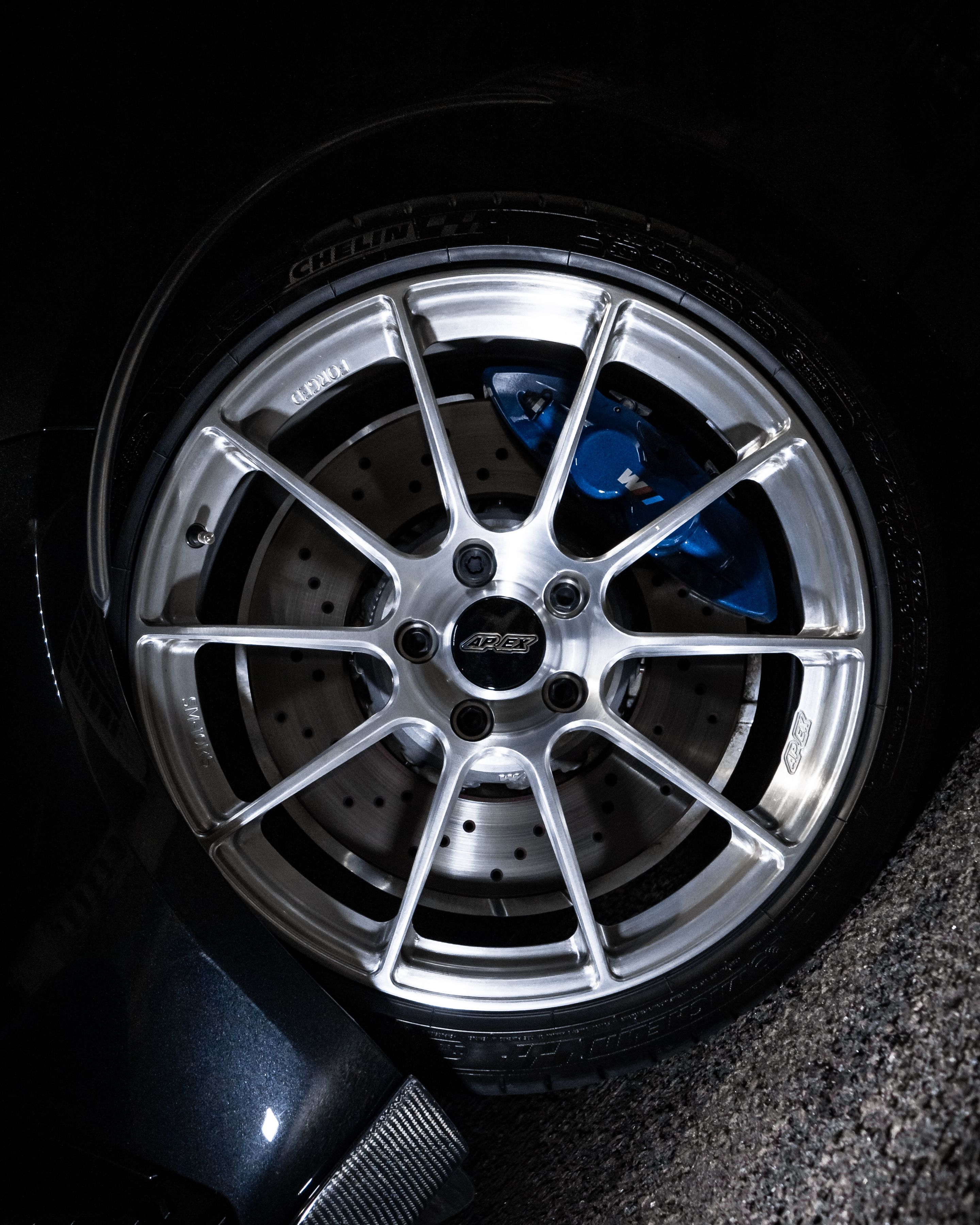 Black BMW F87 M2 with 19" SM-10RS Apex wheels in Brushed Clear