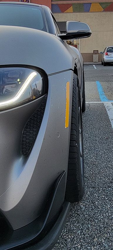 Grey Toyota GR Supra with 18" SM-10 Apex wheels in Anthracite