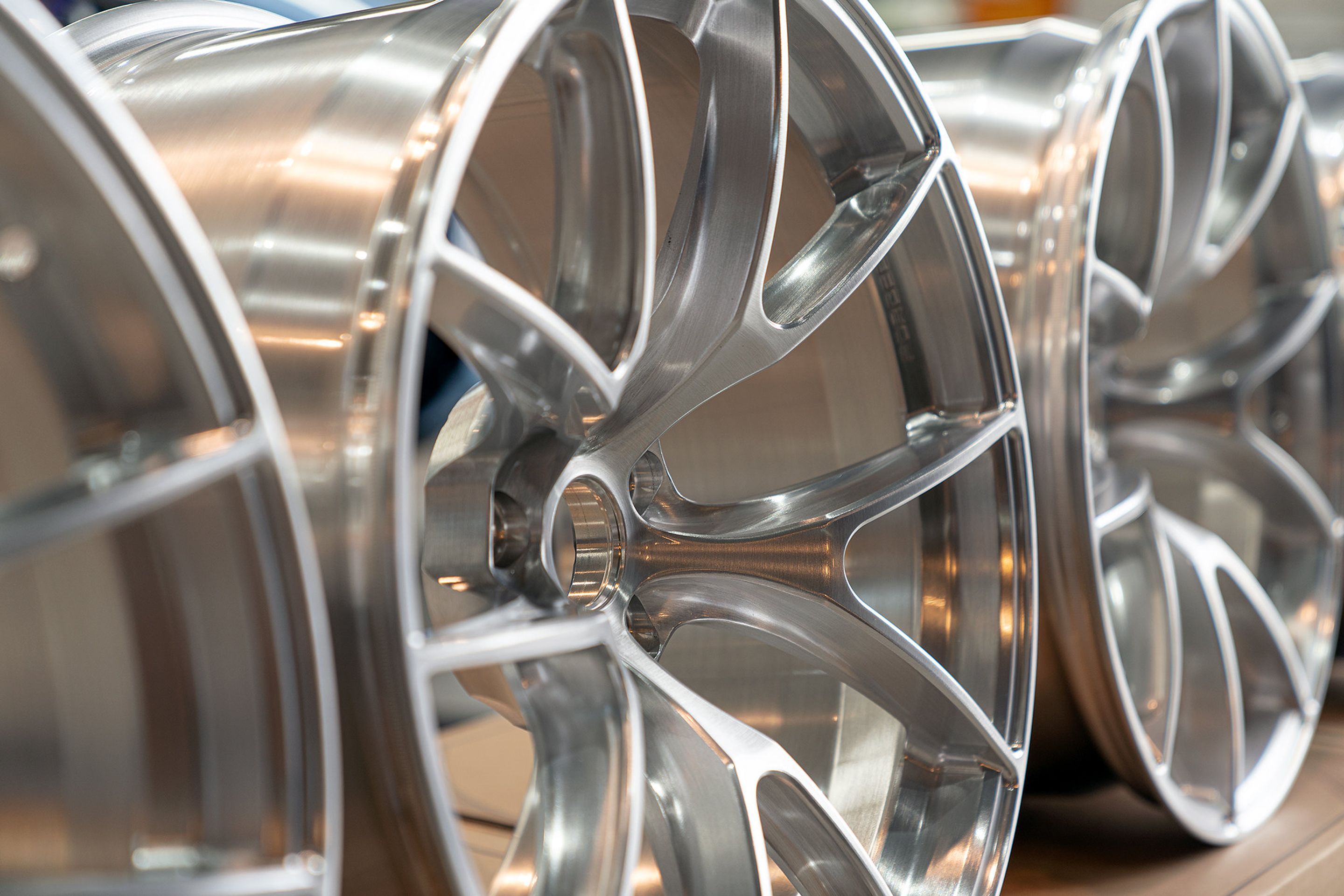 Blue BMW G87 M2 with 19" VS-5RS Apex wheels in Brushed Clear