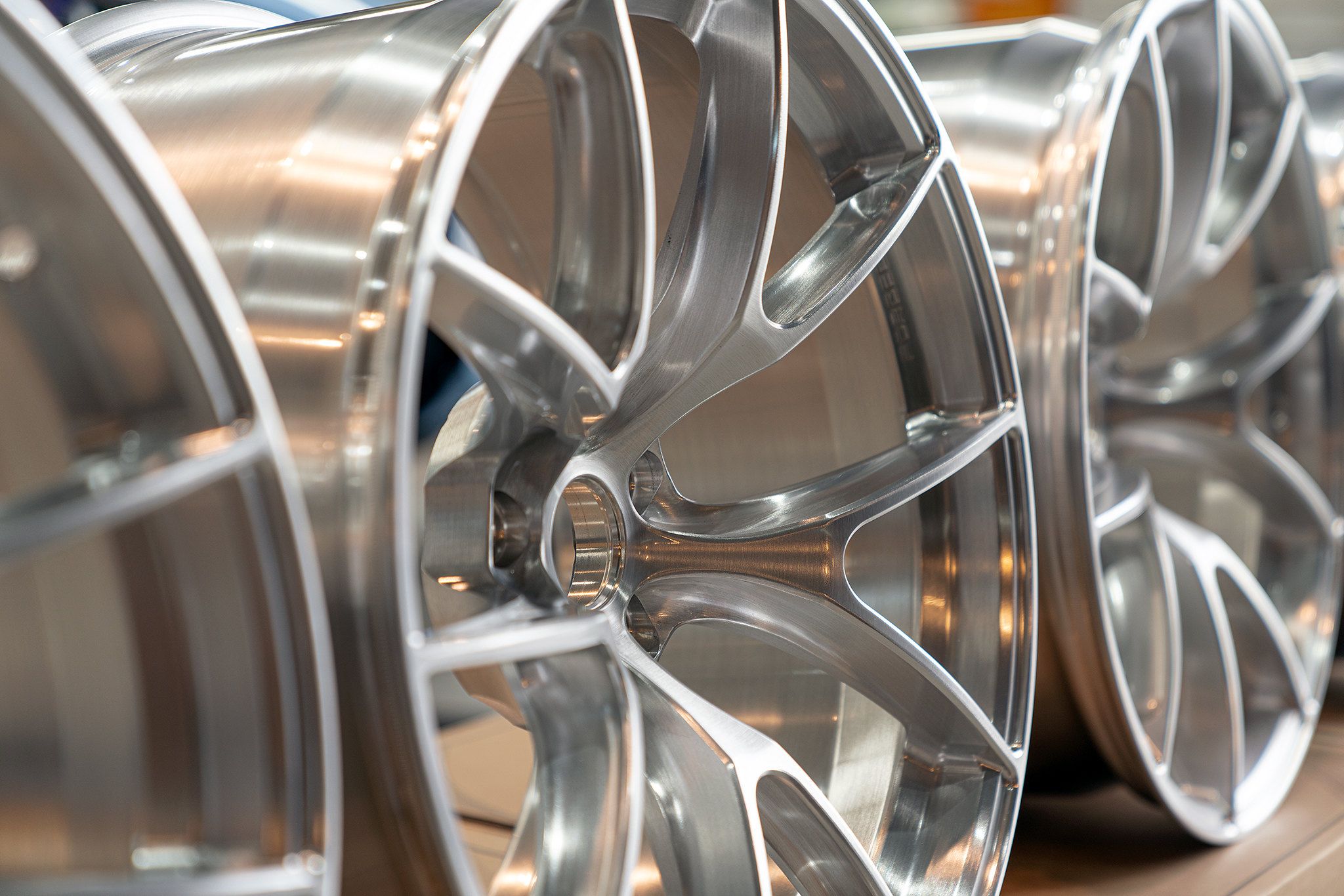 Blue BMW G87 M2 with 19" VS-5RS Apex wheels in Brushed Clear