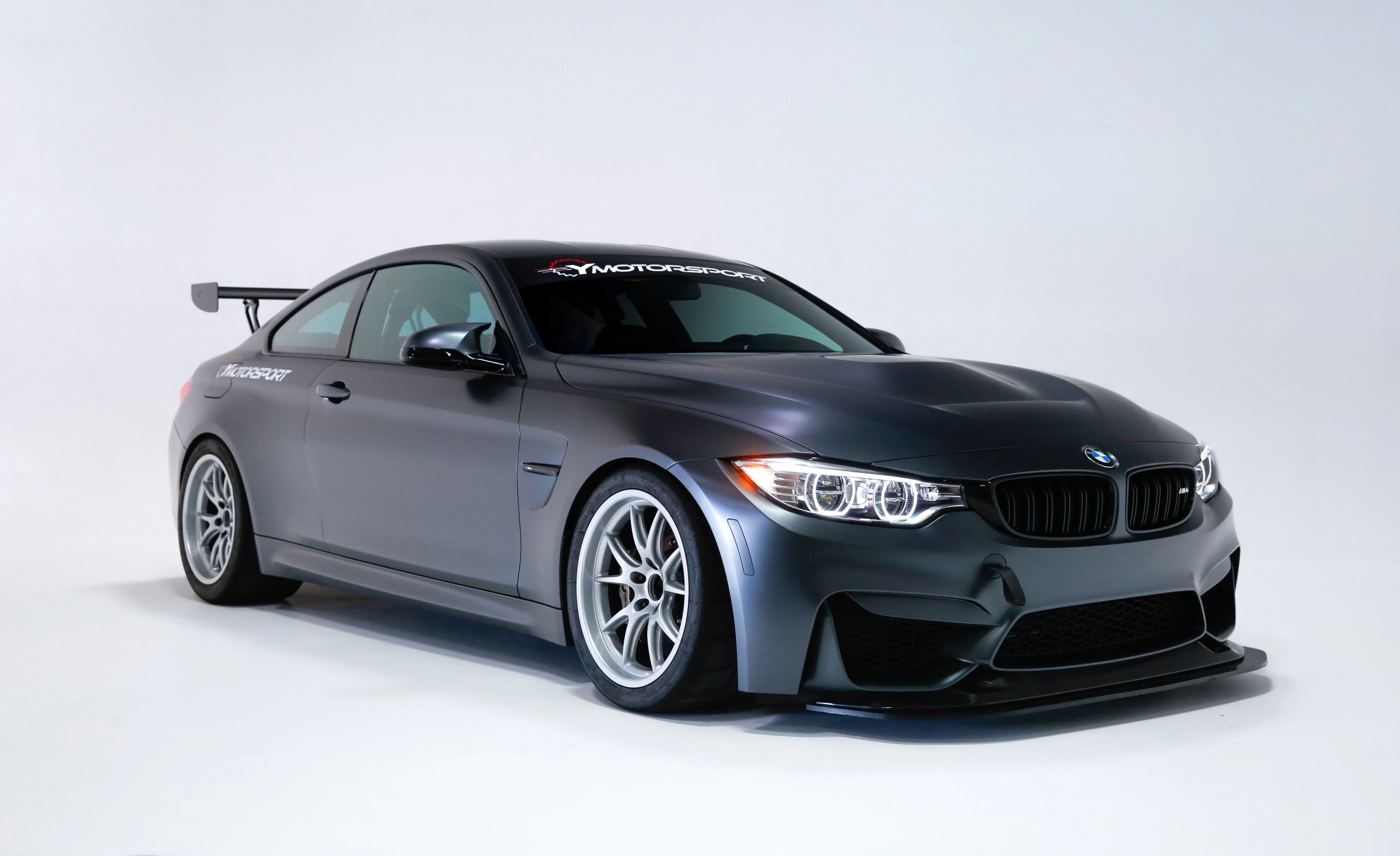 Grey BMW F82 Coupe M4 with 18" FL-5 Apex wheels in Race Silver