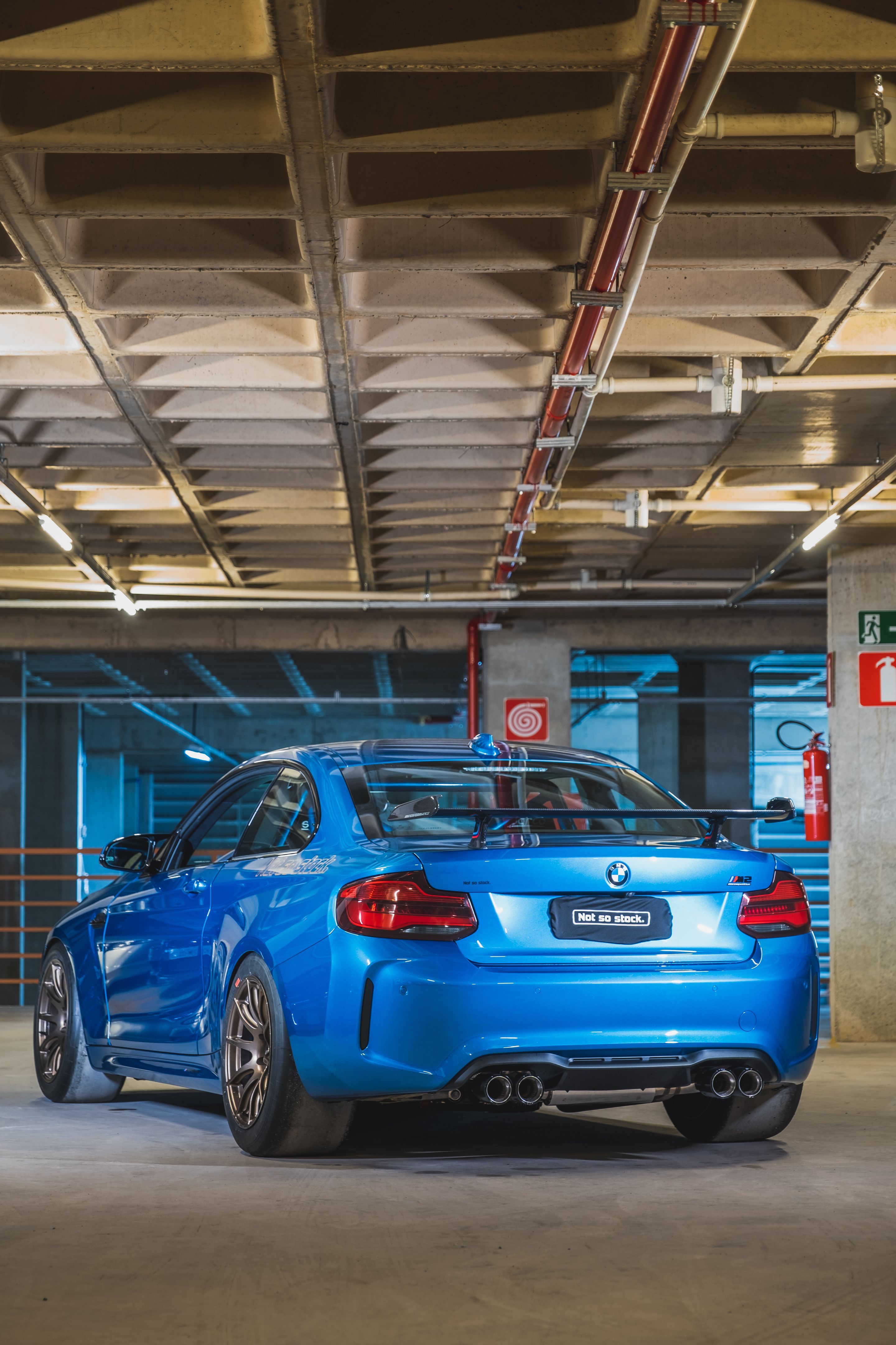 Blue BMW F87 M2 with 18" SM-10 Apex wheels in Custom Finish