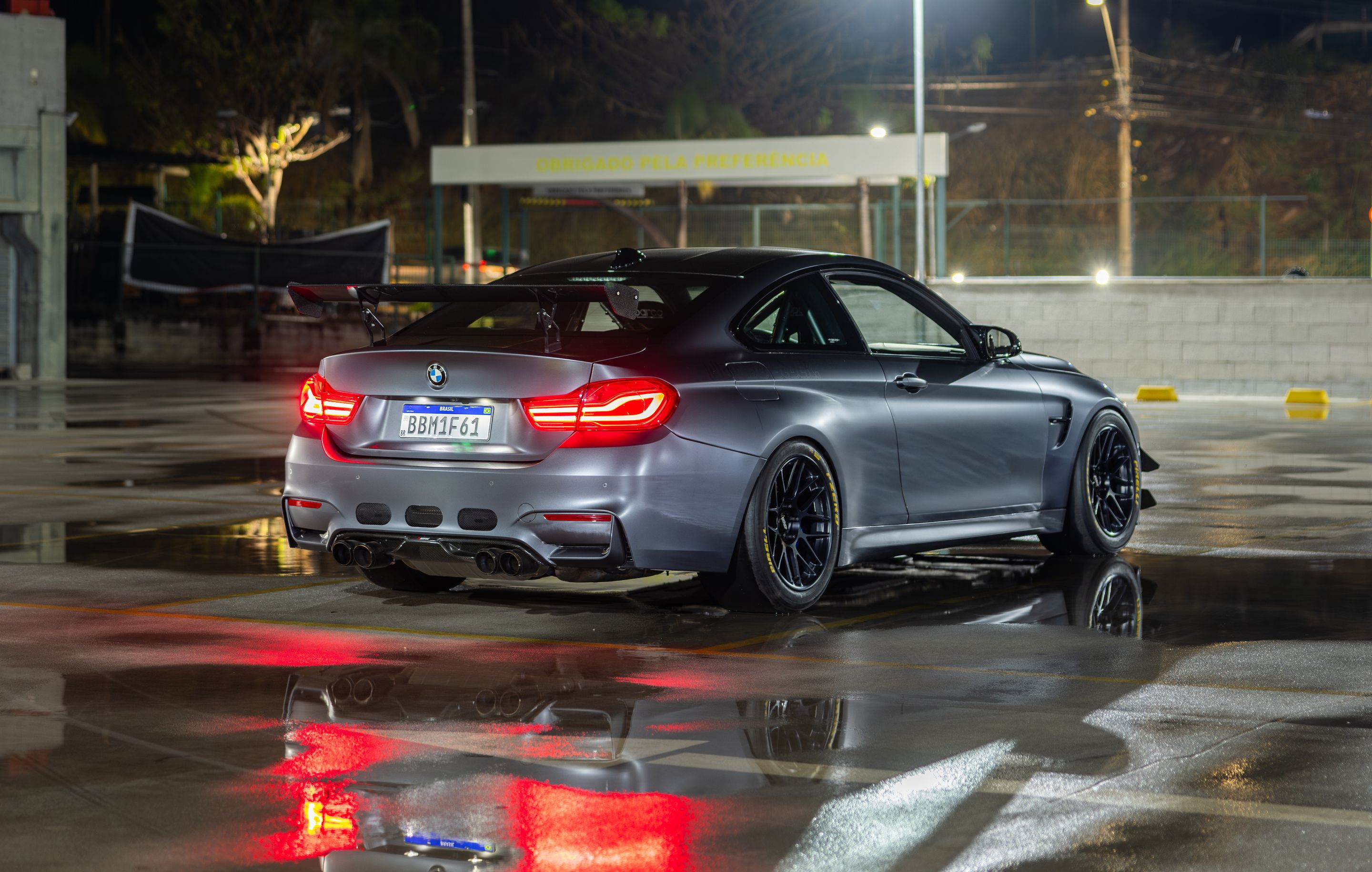 Grey BMW F82 Coupe M4 with 18" ARC-8 Apex wheels in Satin Black