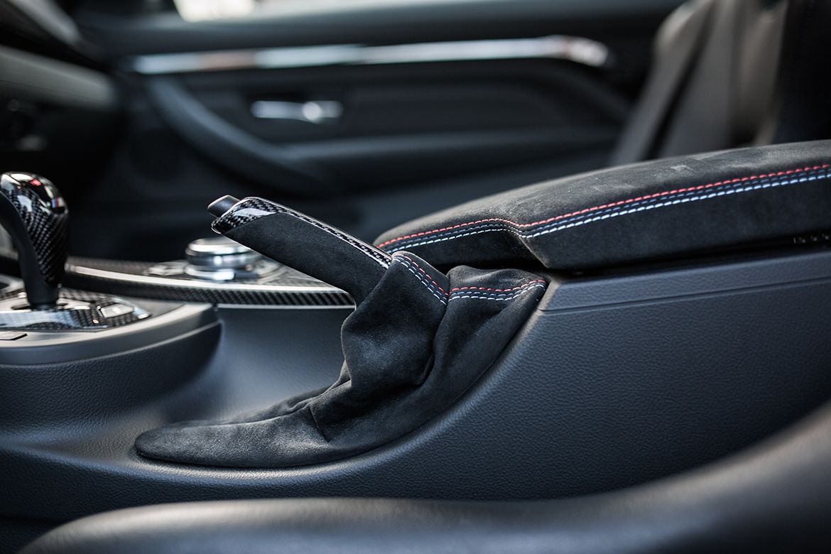 Silver BMW F82 Coupe M4 with 18" SM-10 Apex wheels in Satin Black