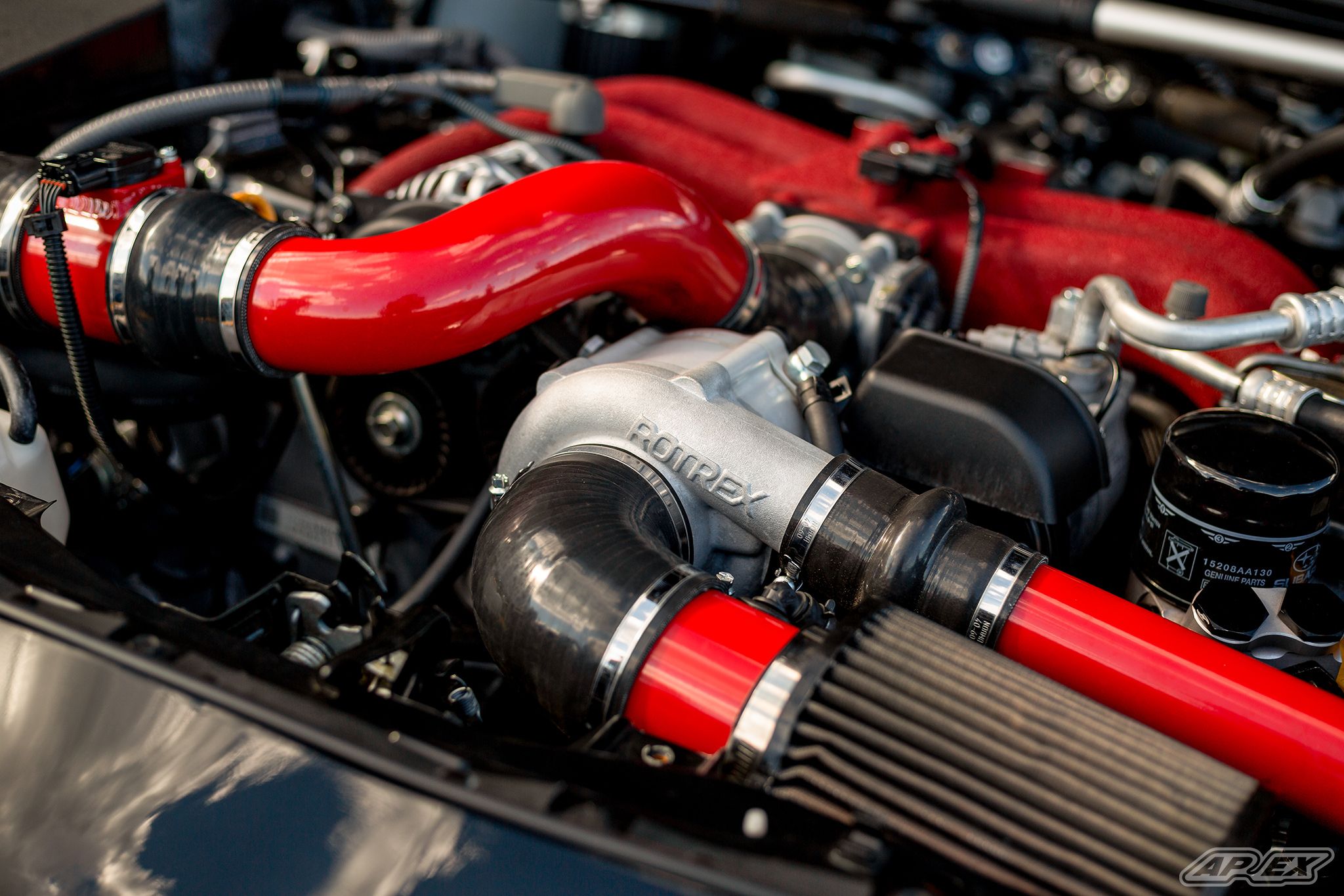 Black Subaru ZC6 / Gen 1 BRZ with 17" ARC-8 Apex wheels in Satin Black