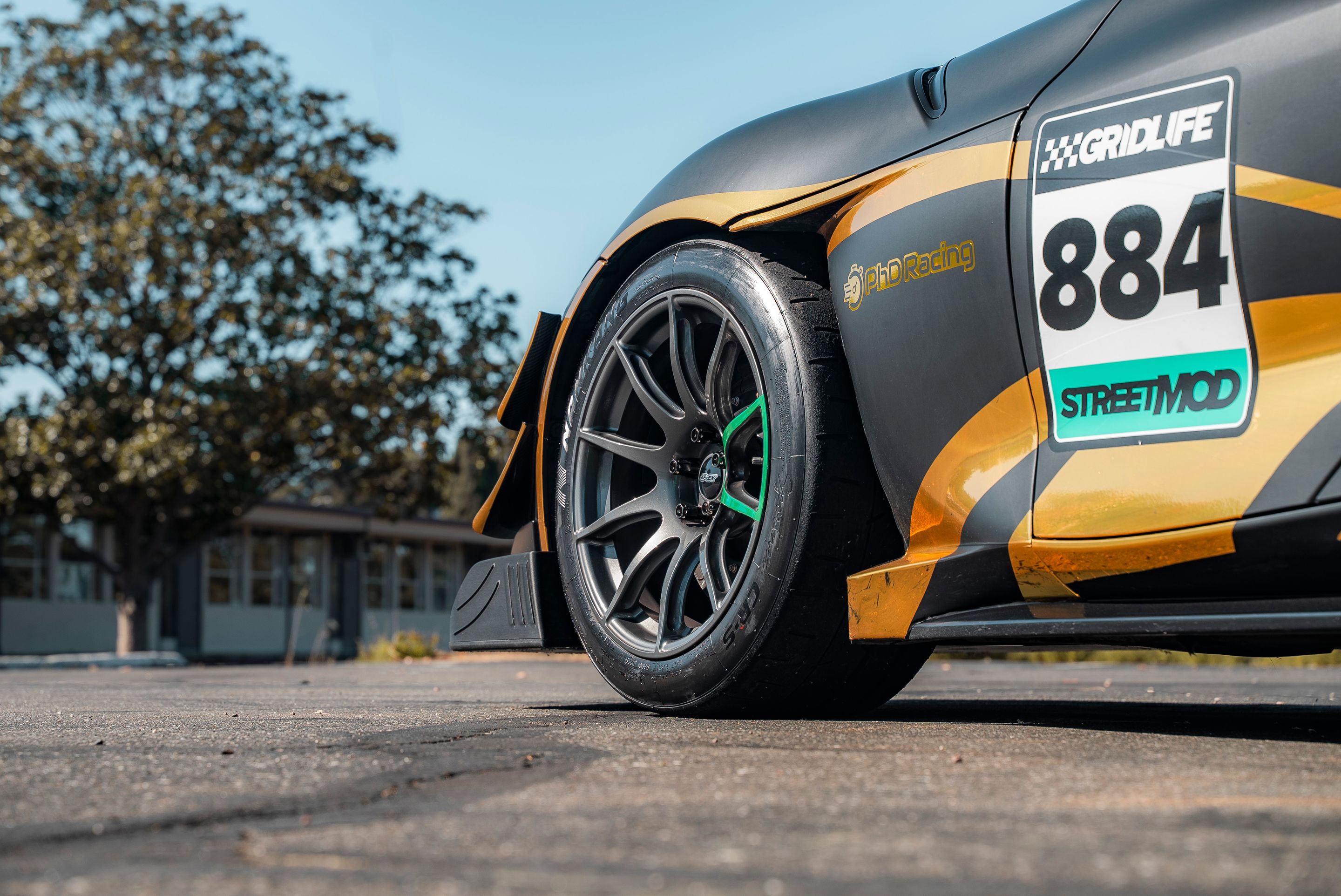 Grey Toyota GR Supra with 18" SM-10 Apex wheels in Anthracite