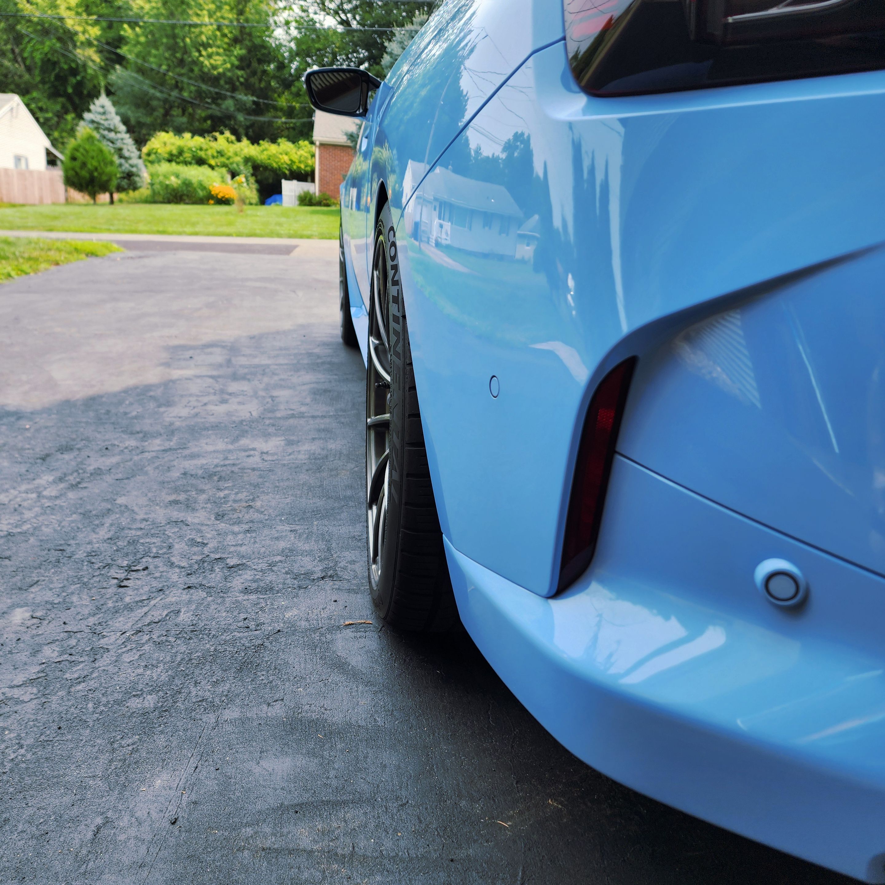Blue BMW G42 2 Series with 19" SM-10RS Apex wheels in Anthracite