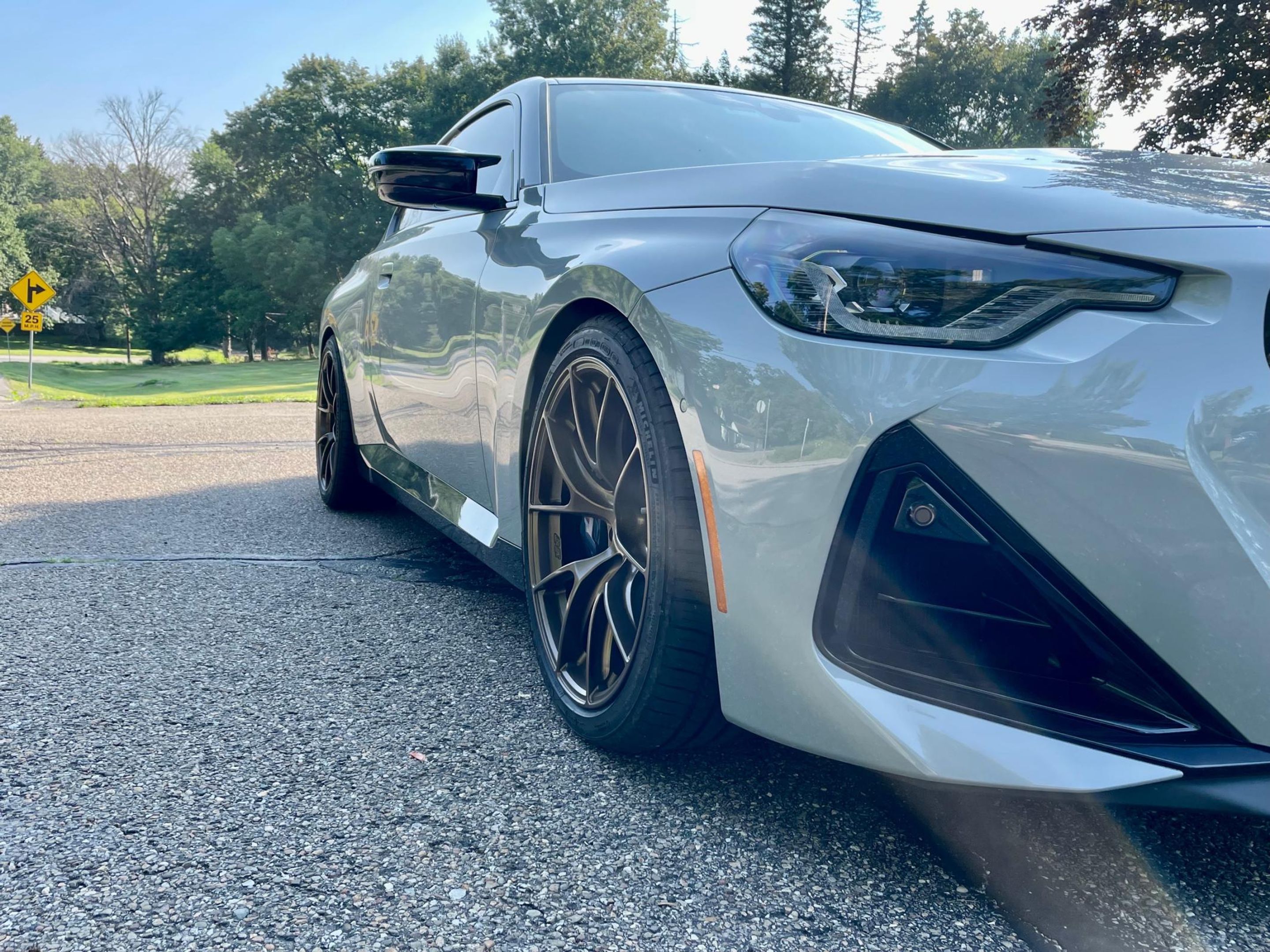 Grey BMW G42 2 Series with 19" VS-5RS Apex wheels in Satin Bronze