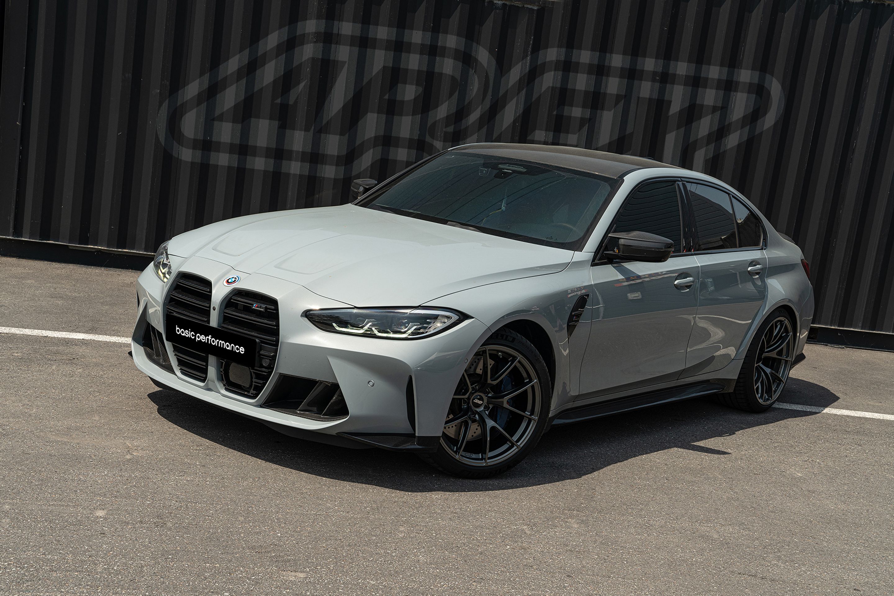 Grey BMW G80 M3 with 19"/20" VS-5RS Apex wheels in Anthracite