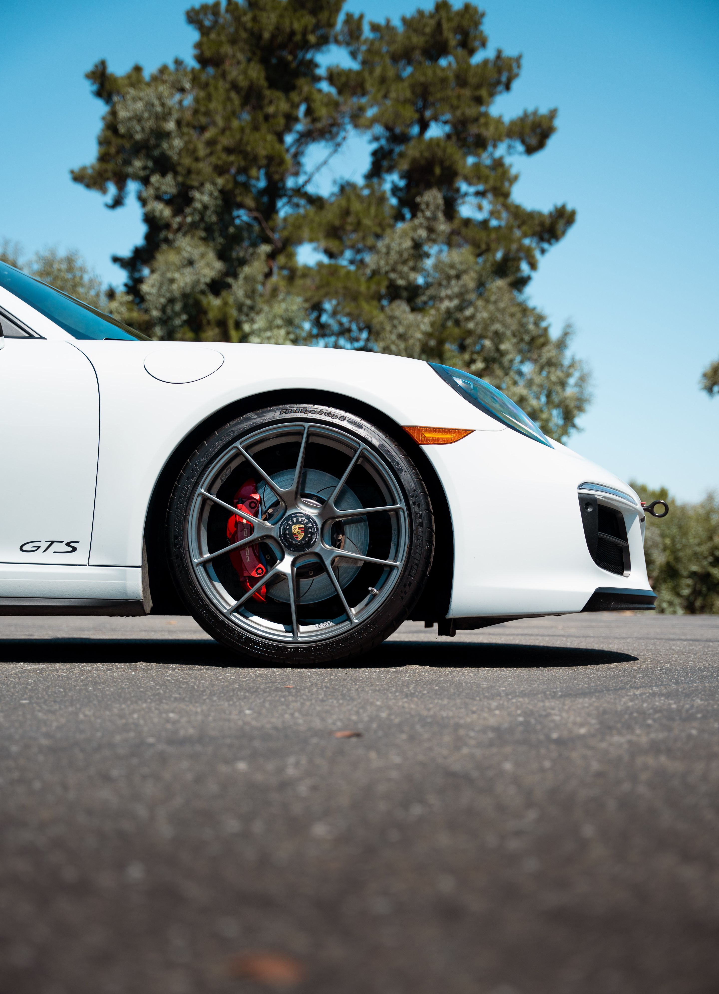 White Porsche 911 991.2 Carrera GTS with 20" VS-5RS Apex wheels in Anthracite
