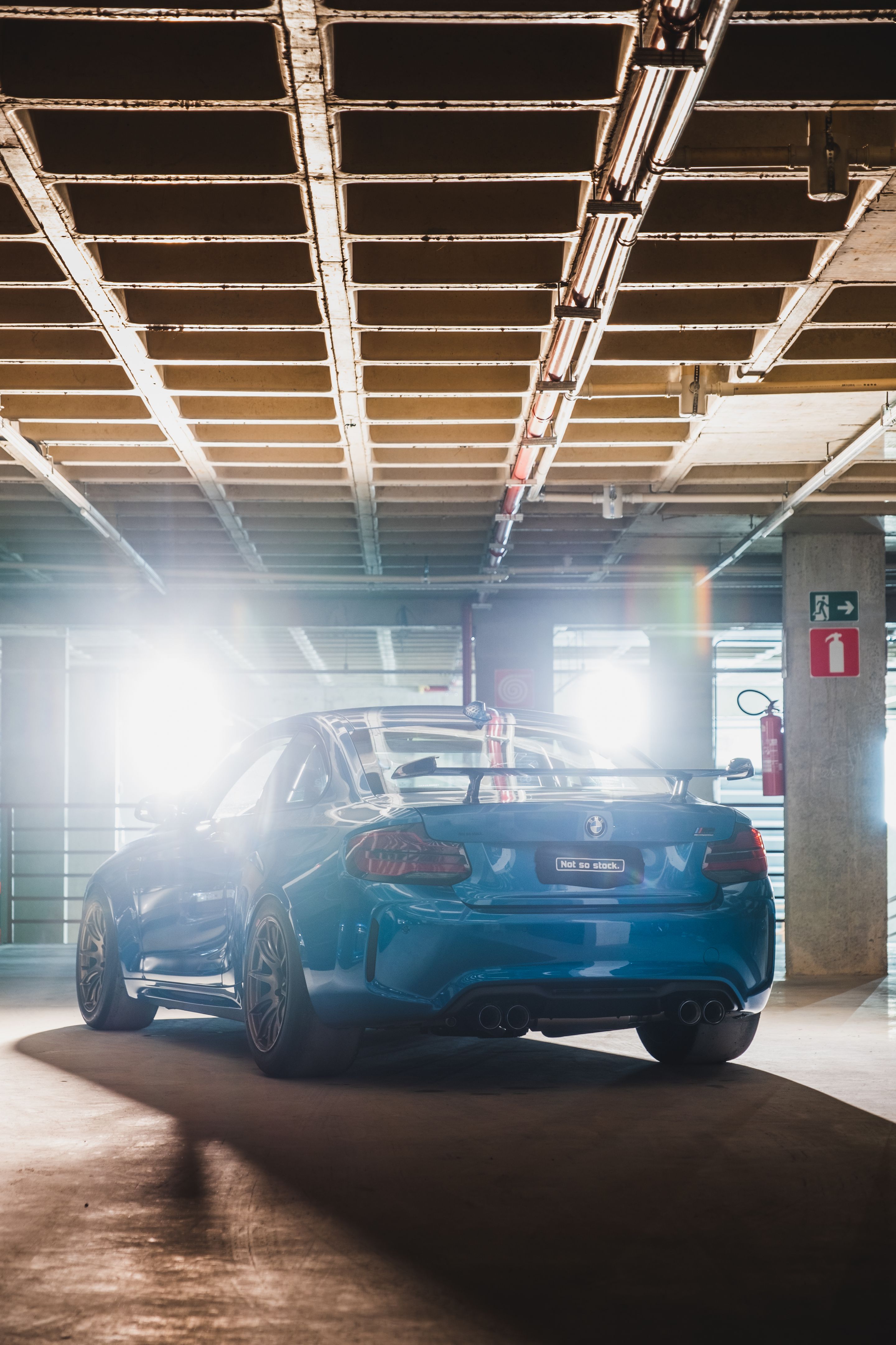 Blue BMW F87 M2 with 18" SM-10 Apex wheels in Custom Finish