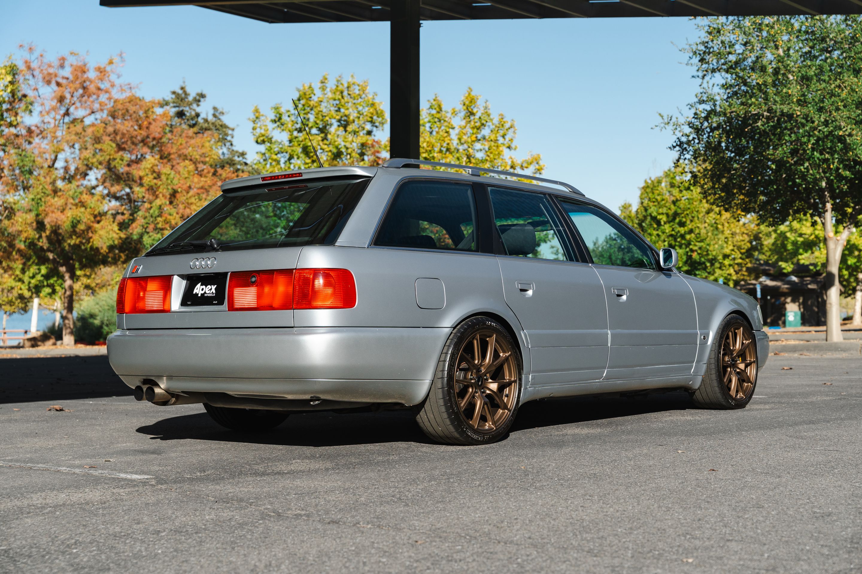 Silver Audi C4 S6 Avant/Wagon with 18" VS-5 Apex wheels in Satin Bronze