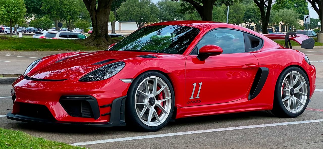 Red Porsche Cayman - VS-5RS in Brushed Clear