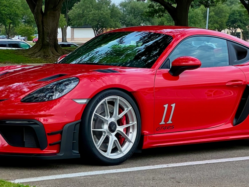 Red Porsche Cayman - VS-5RS in Brushed Clear