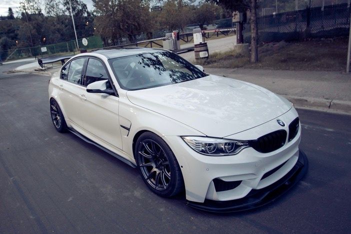 White BMW F80 M3 with 18" SM-10 Apex wheels in Anthracite
