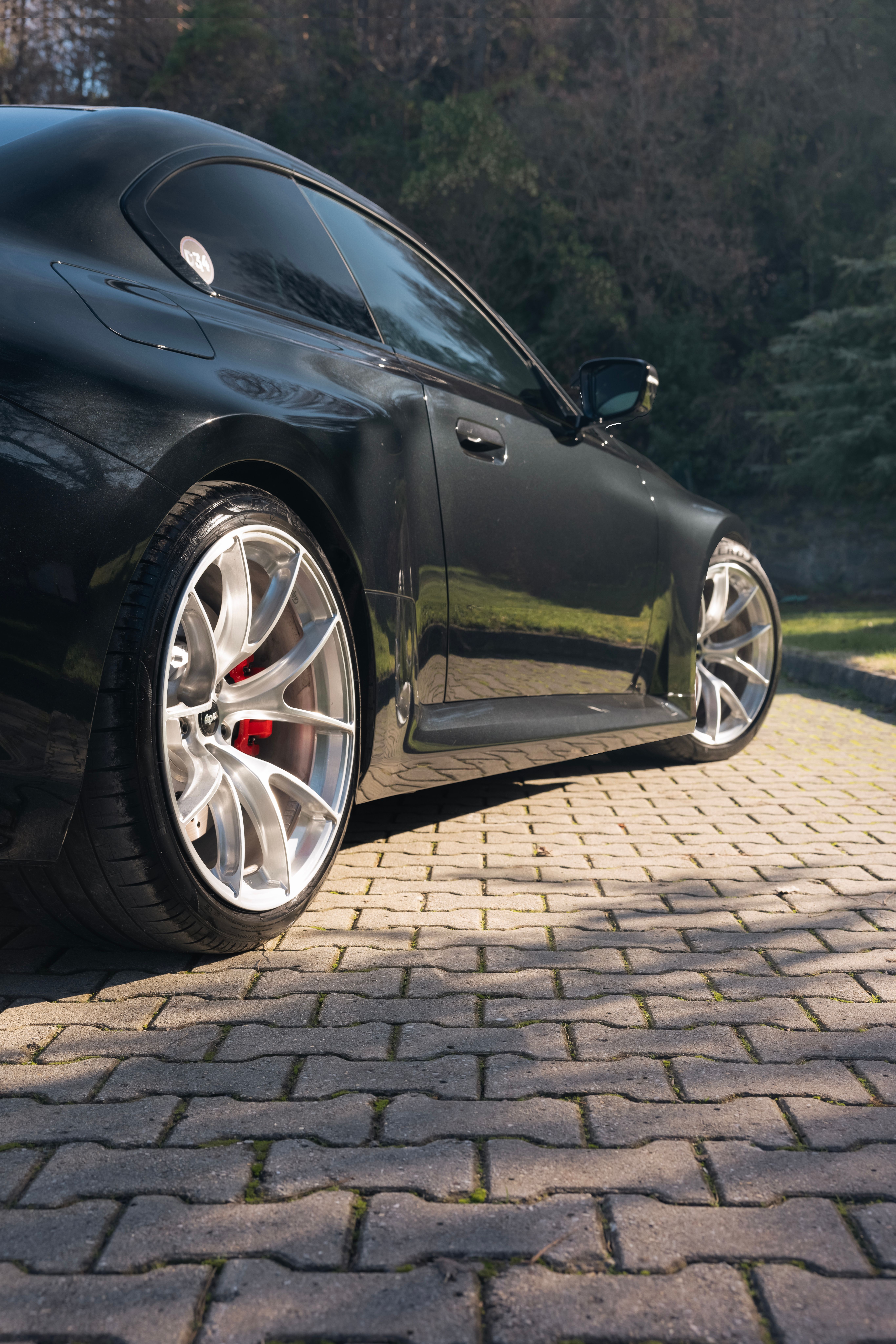 Black BMW G87 M2 with 19"/20" VS-5RS Apex wheels in Brushed Clear