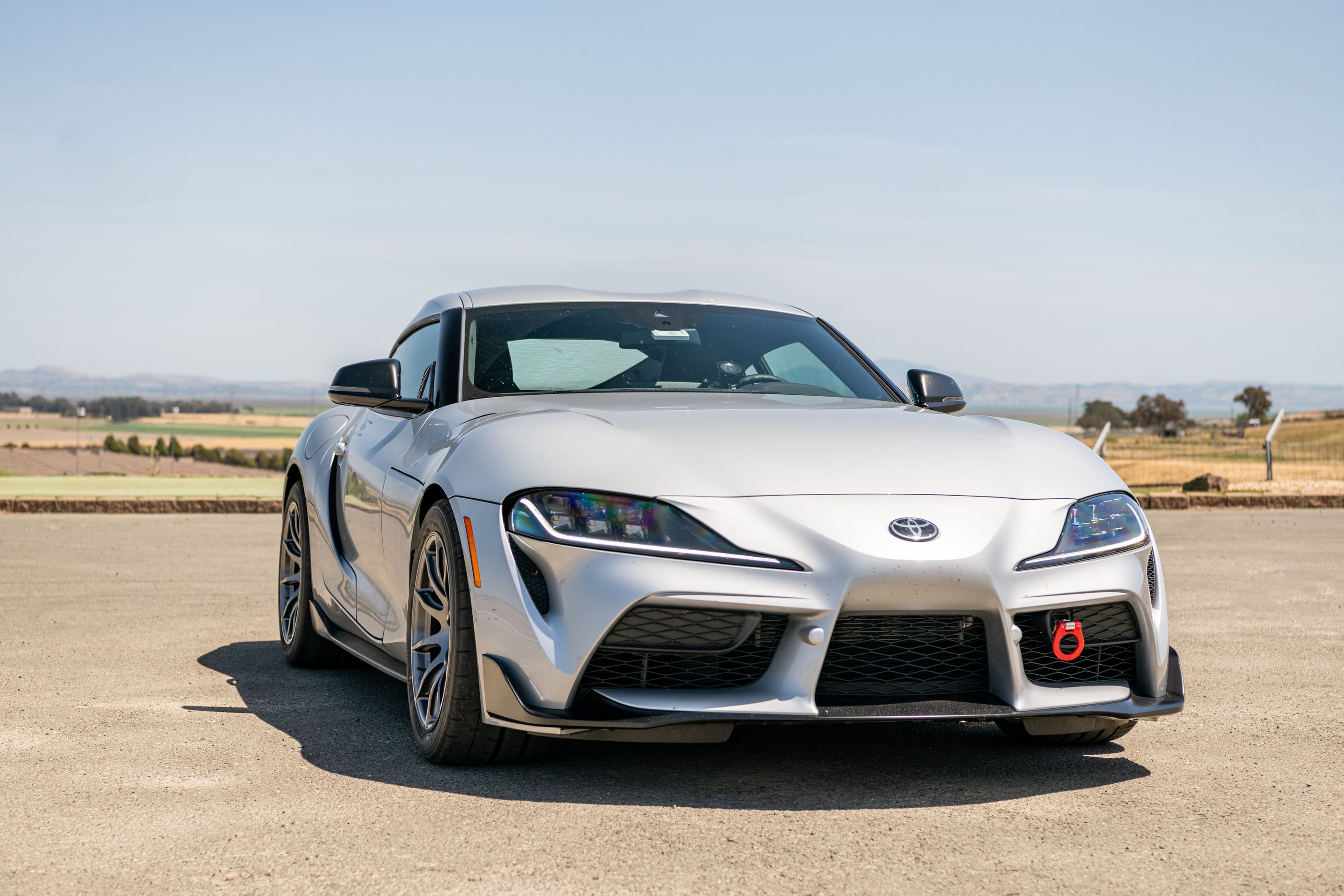 Silver Toyota GR Supra with 18" SM-10 Apex wheels in Anthracite