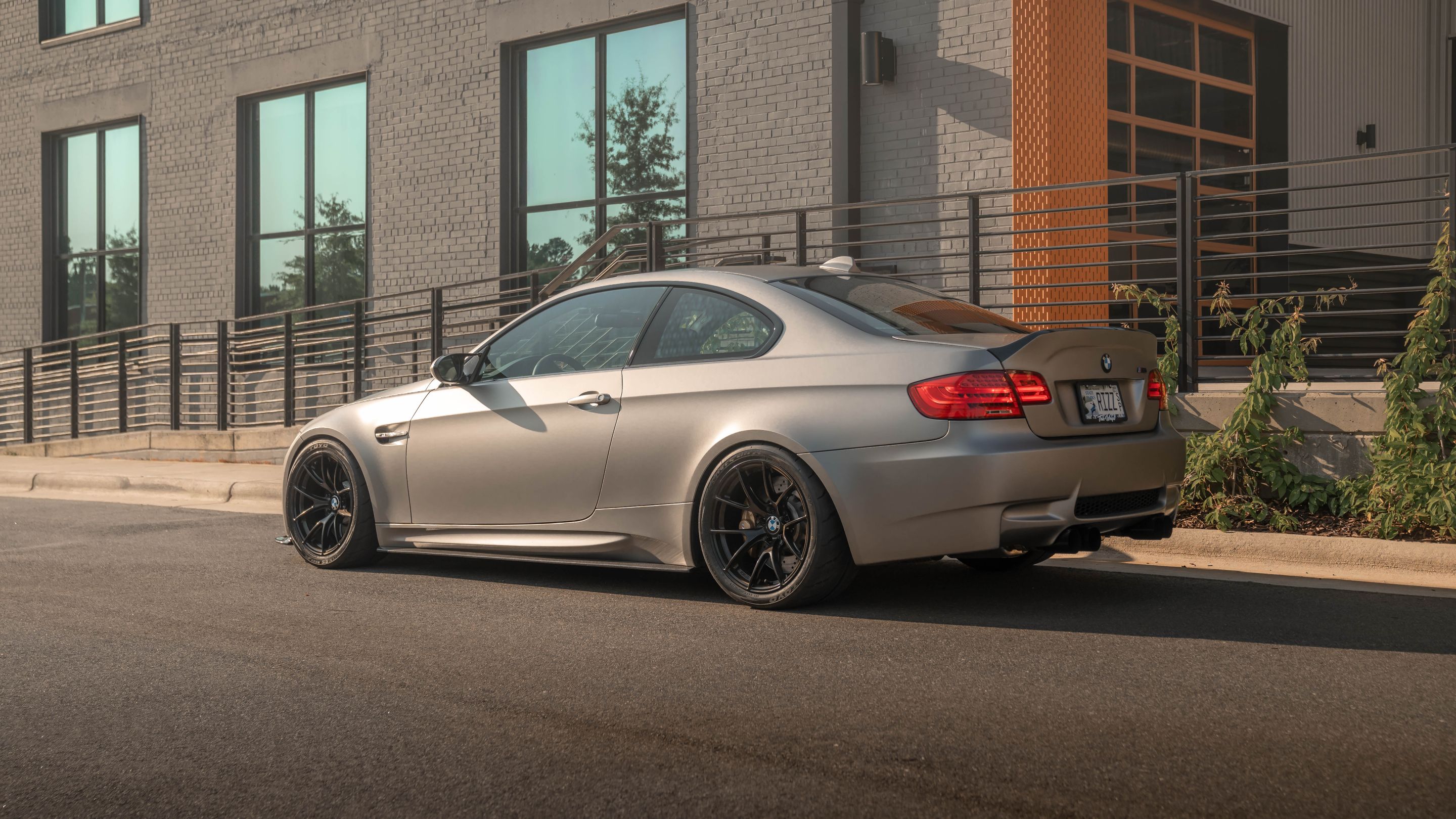 Grey BMW E92 Coupe M3 with 18" VS-5RS Apex wheels in Satin Black