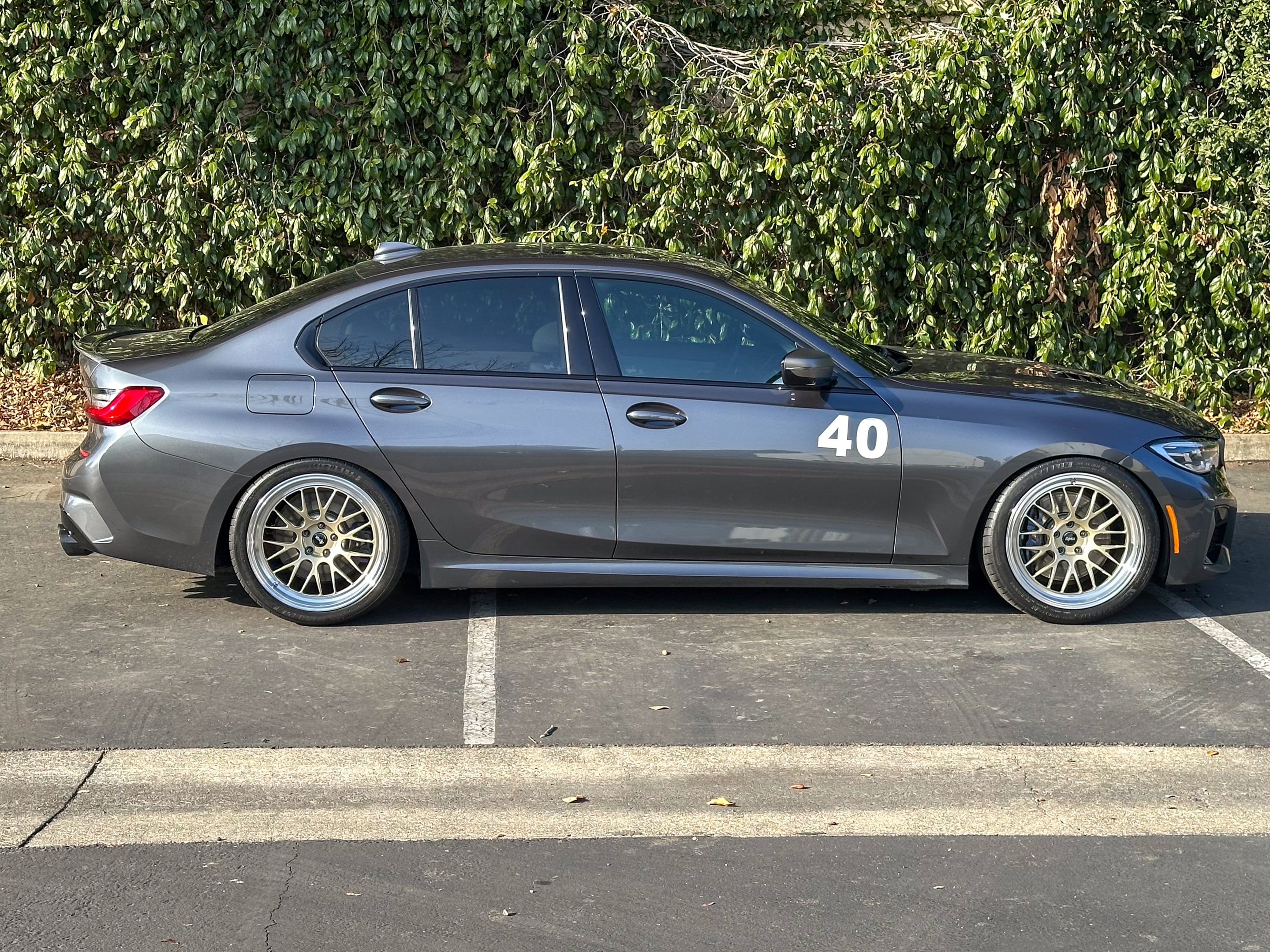 Grey BMW G20 Sedan 3 Series with 19" ML-10RT Apex wheels in Machined Lip Gloss Motorsport Gold